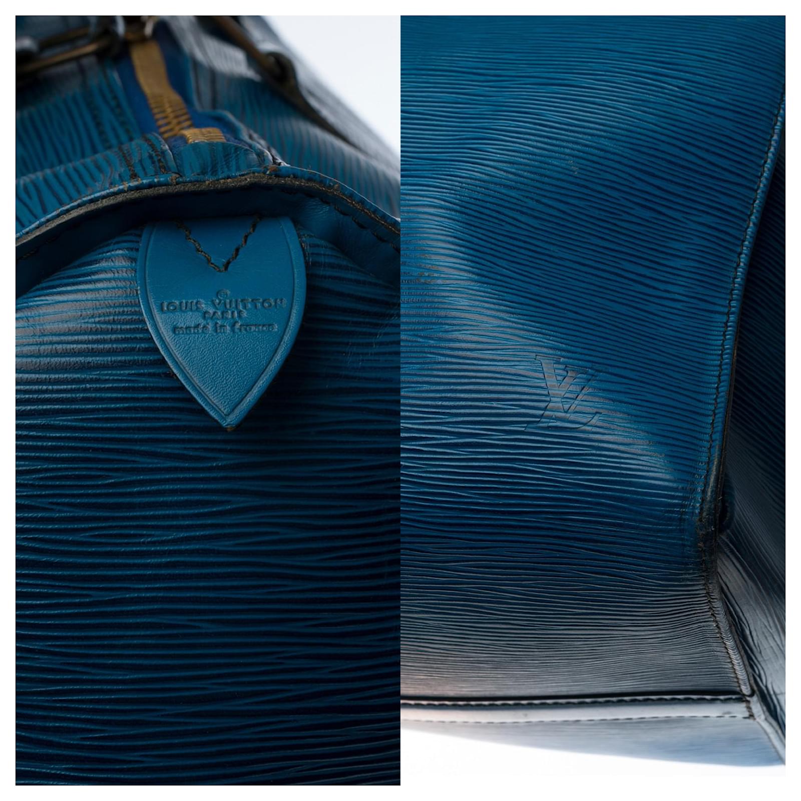Louis Vuitton Epi Keepall 45 M42975 Blue Leather Pony-style calfskin  ref.901964 - Joli Closet