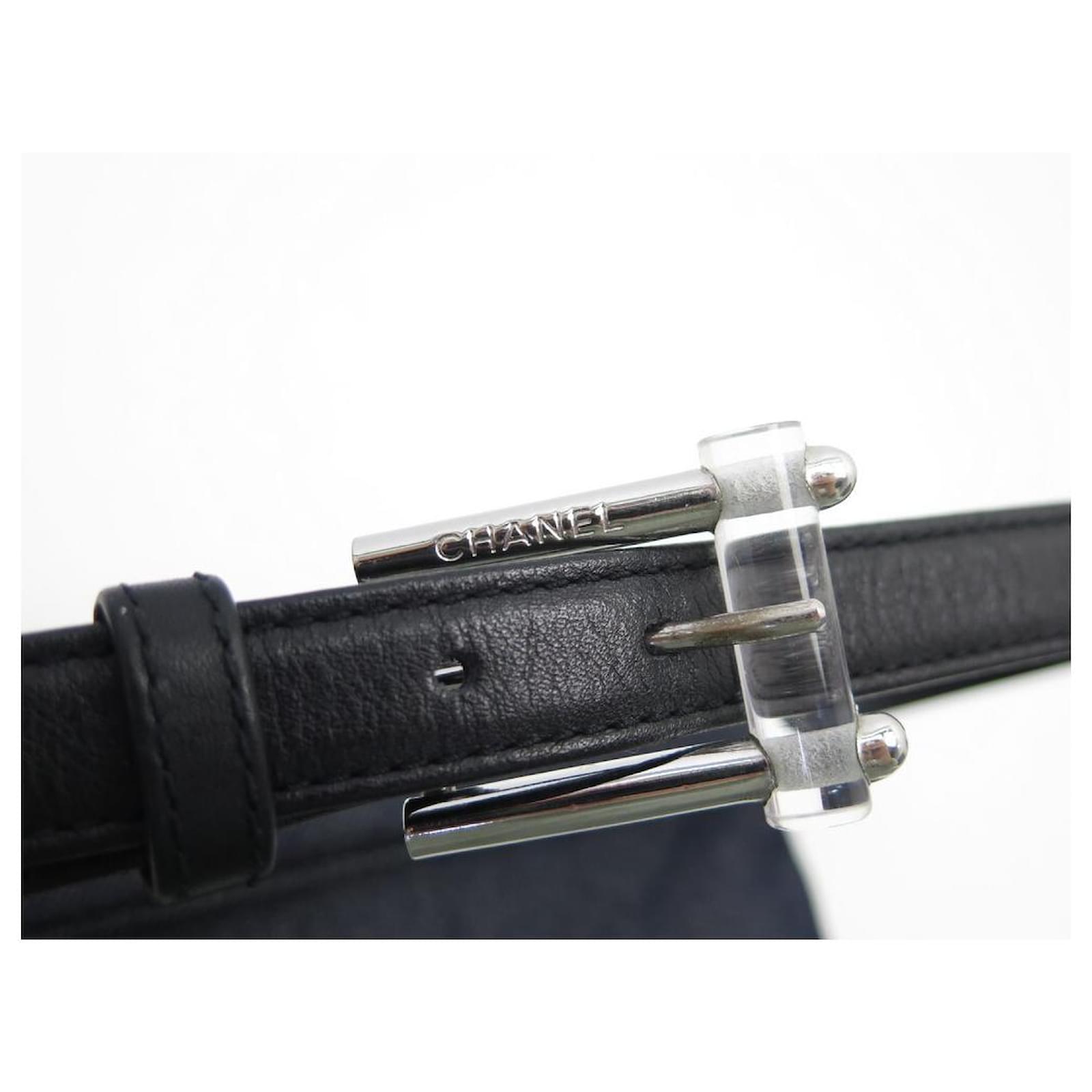 CHANEL BAG POUCH BANANA CLASP MADEMOISELLE BLUE DENIM T-BELT70