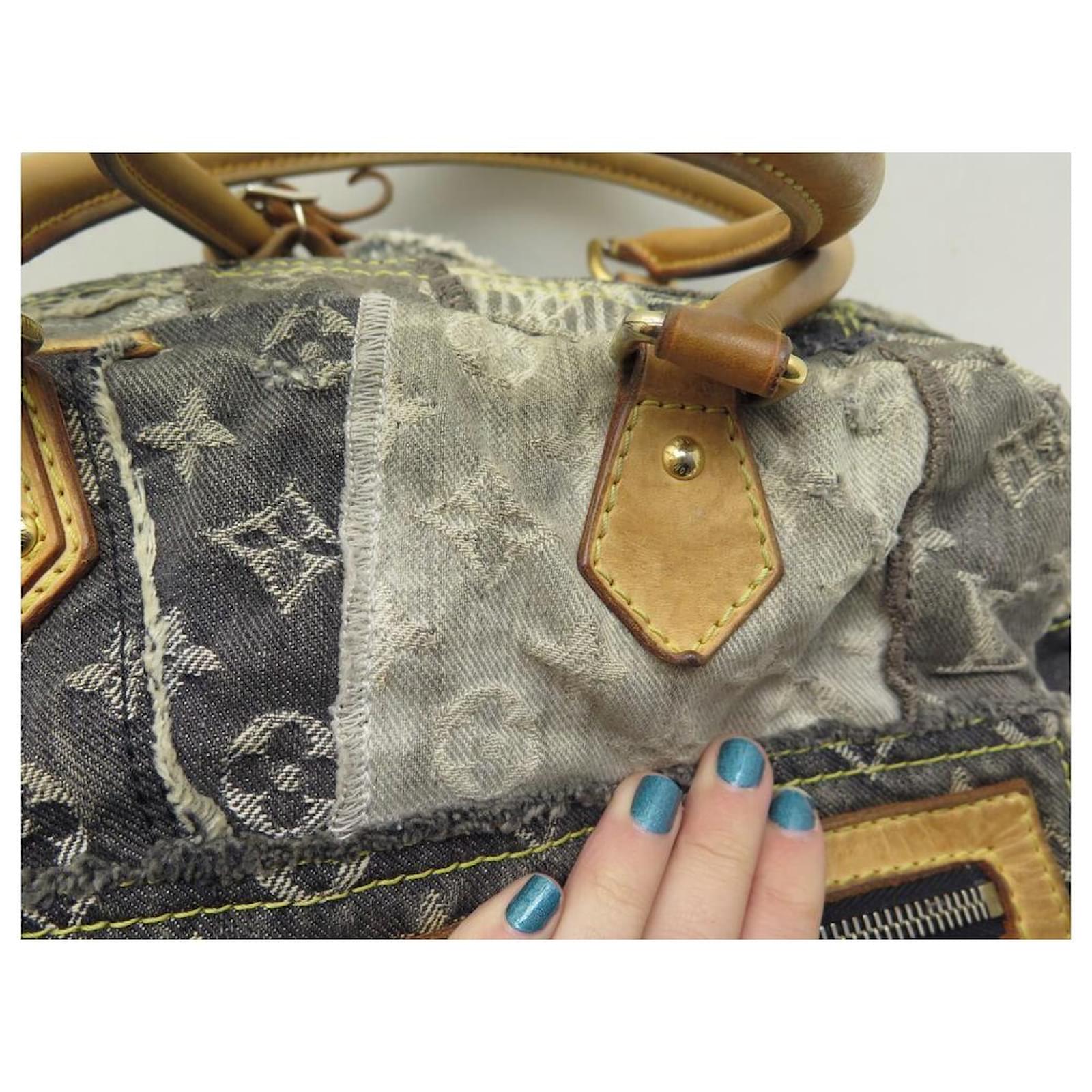 HANDBAG LOUIS VUITTON BOWLY MONOGRAM DENIM GRAY ED LIMITEE HAND BAG Grey  Cloth ref.418901 - Joli Closet