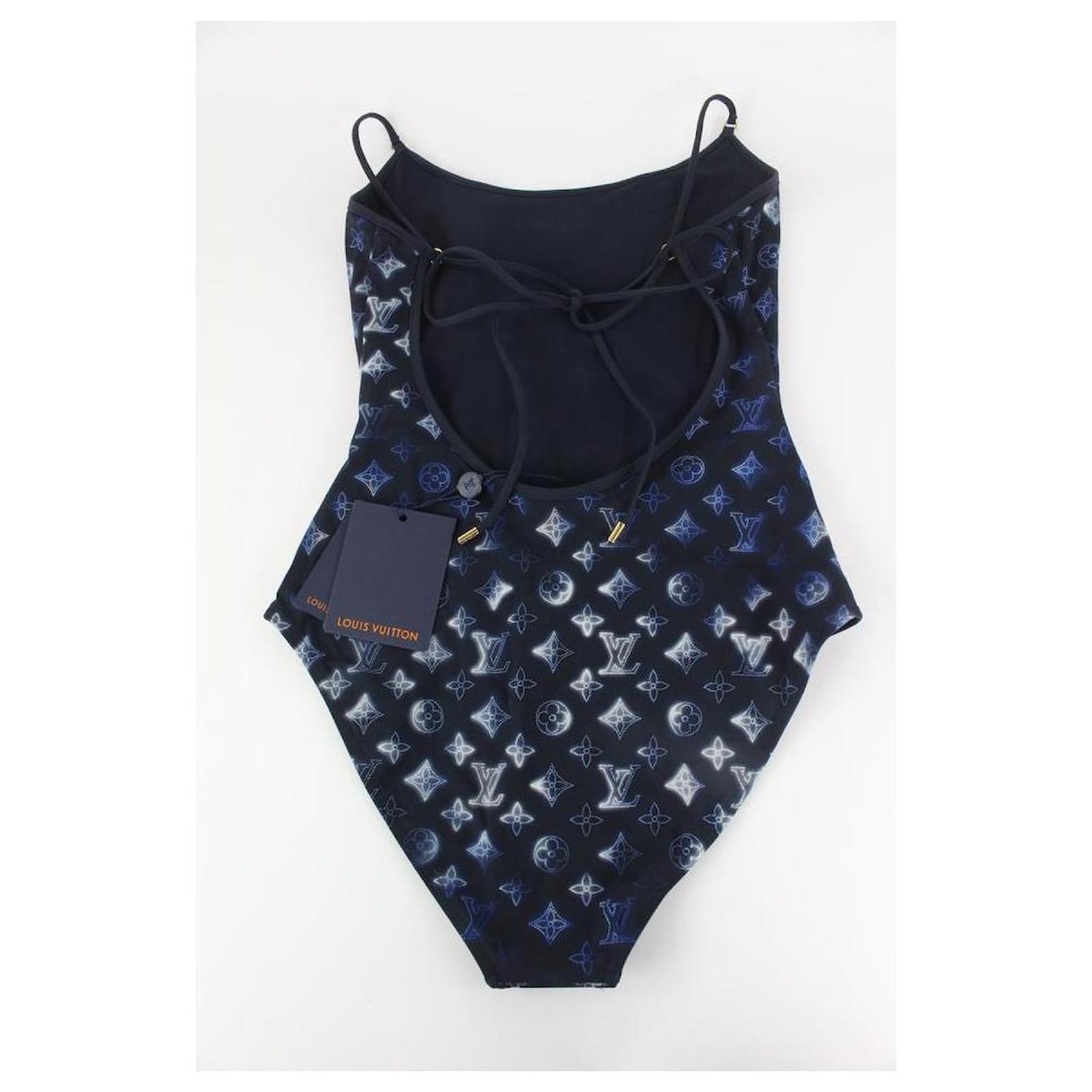 Louis Vuitton Size 36 Navy Mahina Monogram One-Piece Bathing Swim