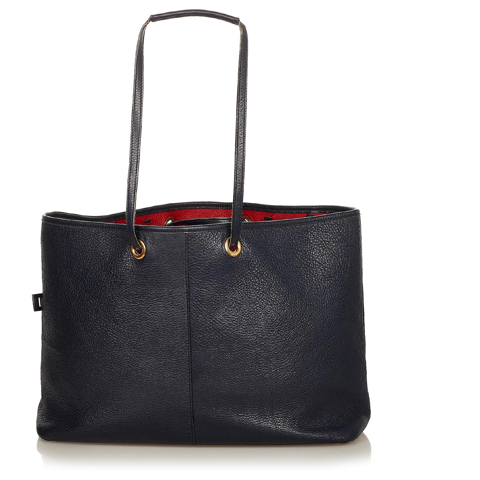 Yves Saint Laurent YSL Black Reversible Neo lined Leather Tote Bag