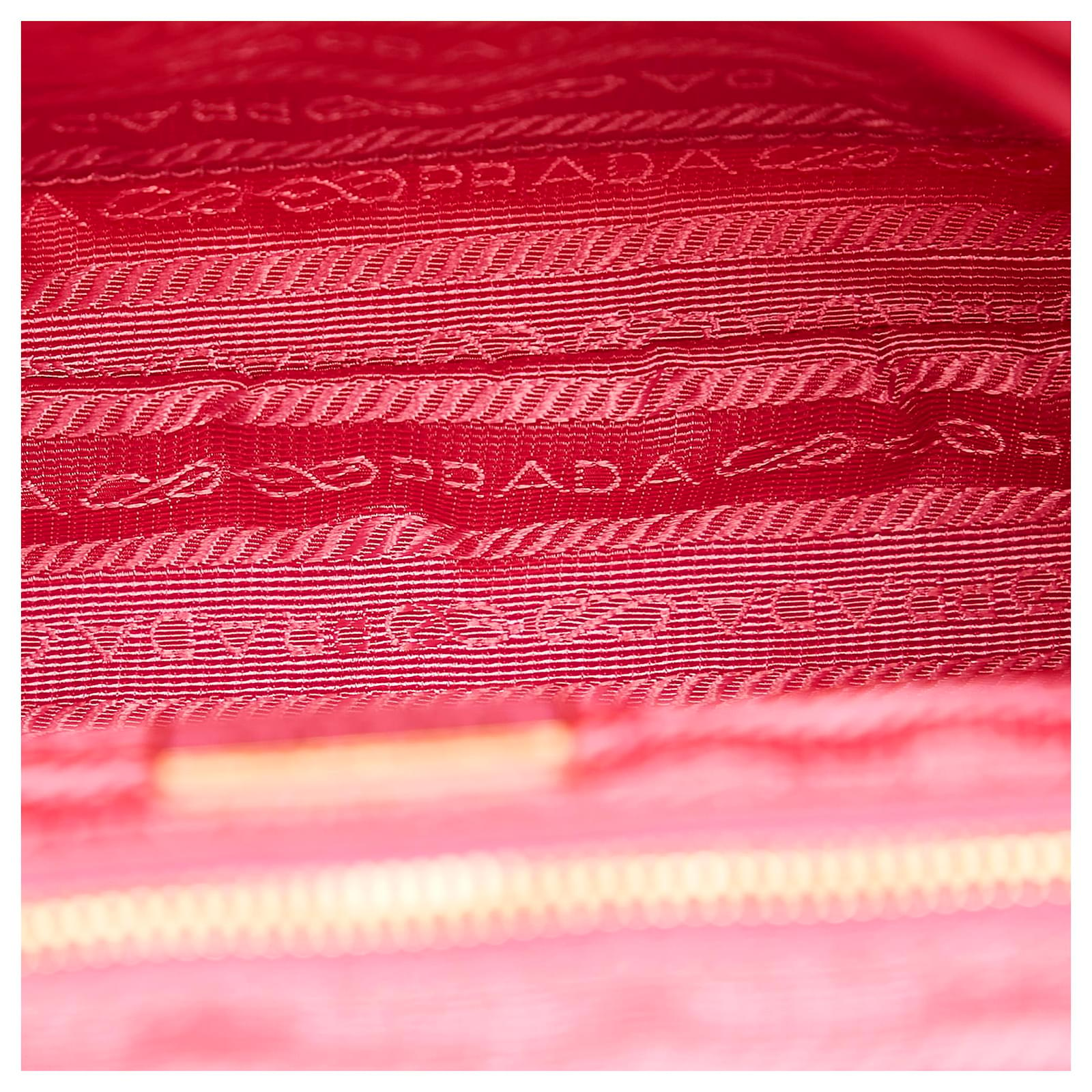 Prada Pink Tessuto Chain Crossbody Bag Leather Pony-style calfskin
