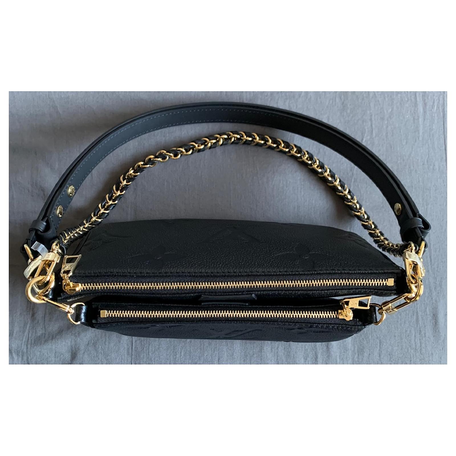 Louis Vuitton Black Monogram Multicolor Pochette Accessories with Long  Strap Leather ref.294539 - Joli Closet