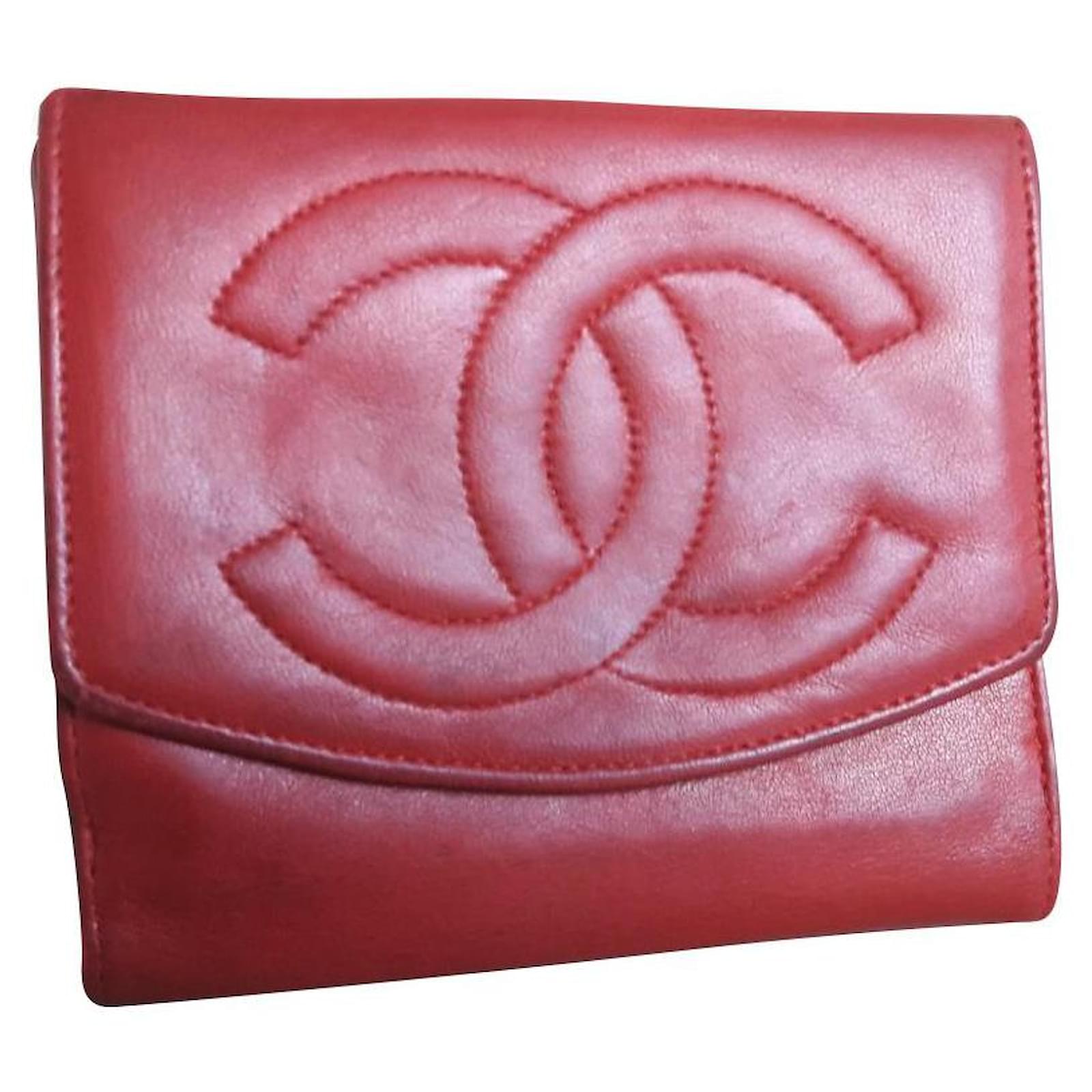 Chanel Wallets Red Leather ref.421377 Joli Closet