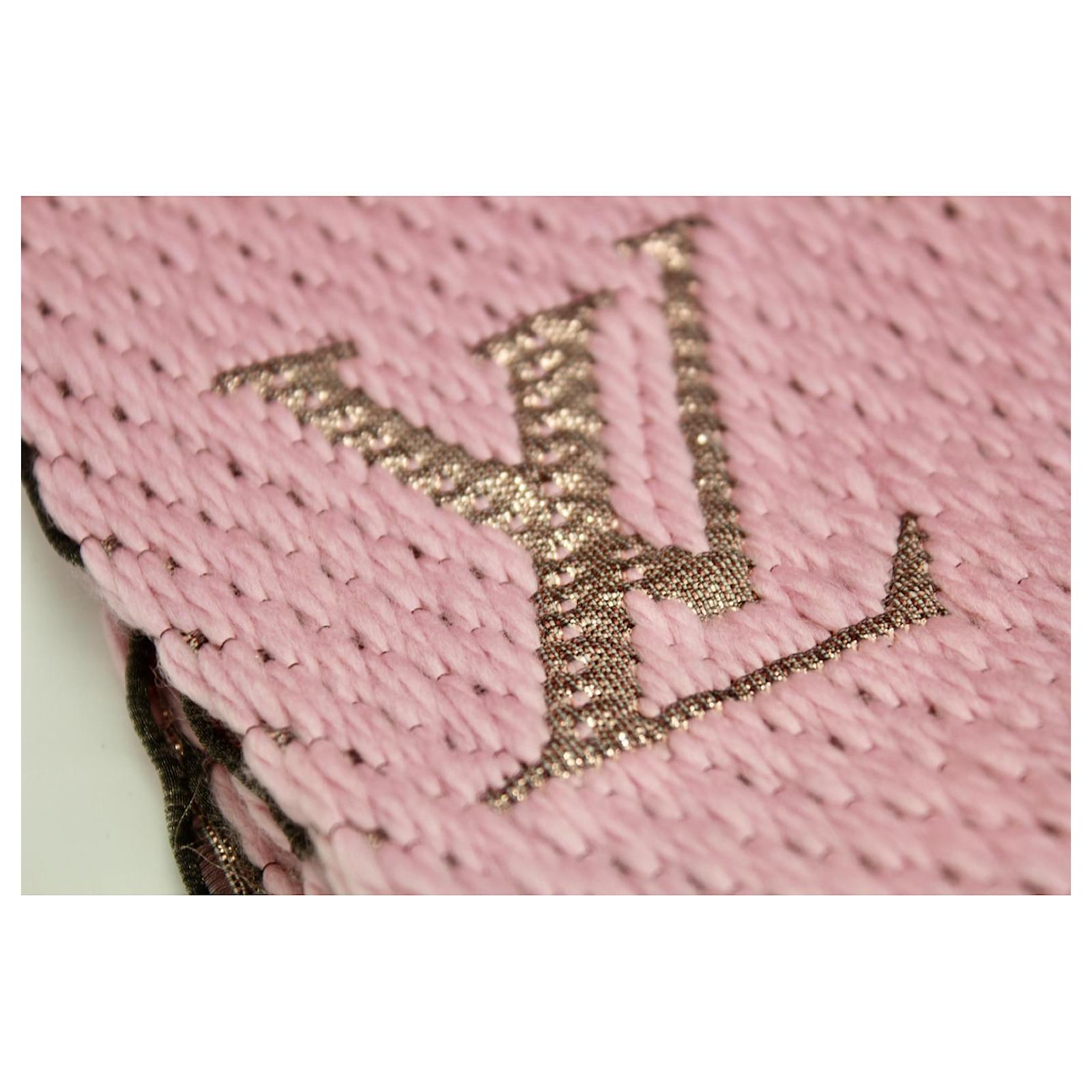 Louis Vuitton Ballerina Pink Jacquard Logomania Shine Scarf Louis