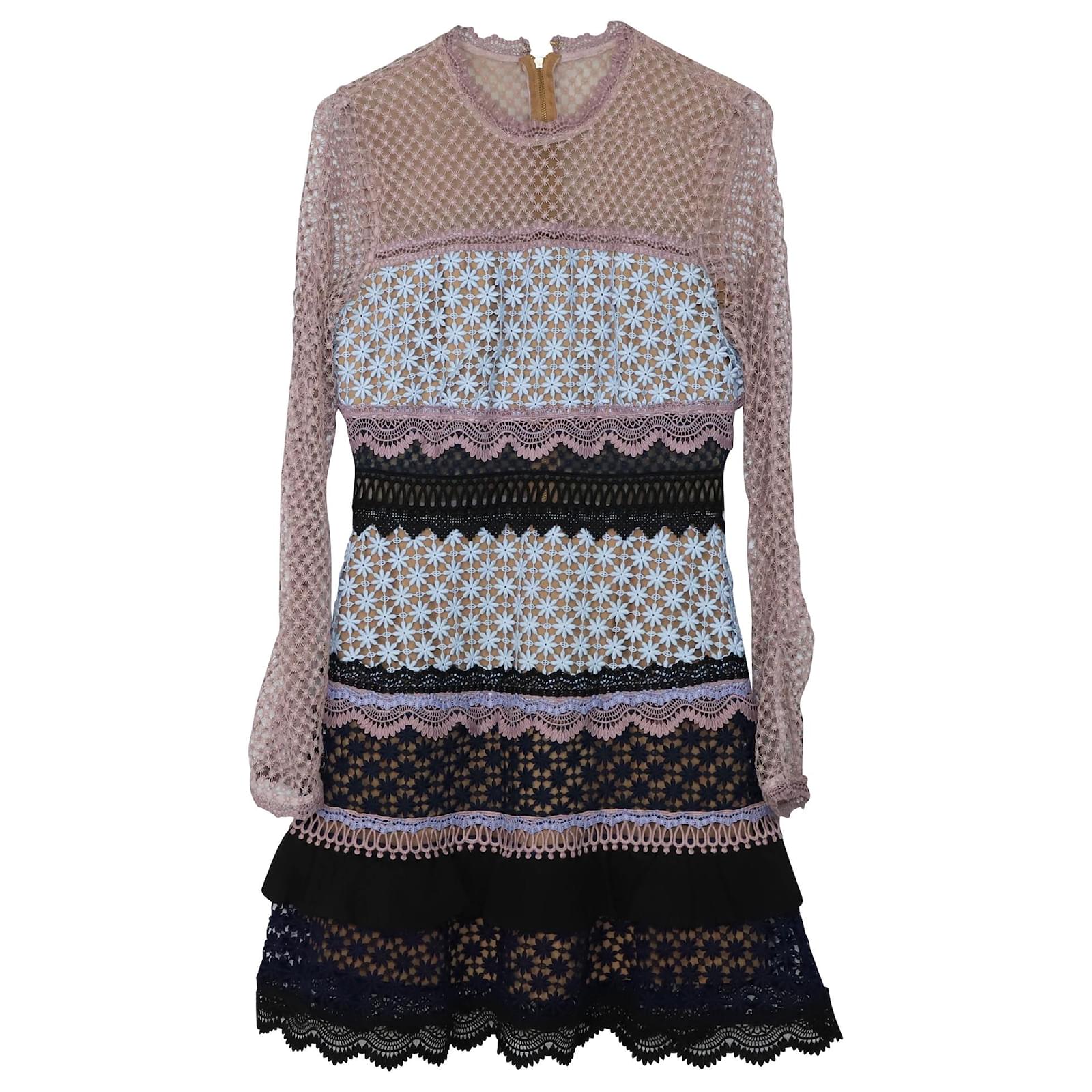 Self portrait Self-Portrait Bellis Lace Trim Dress in Multicolor Polyester  Multiple colors ref.JC422260 (Sold) - Joli Closet