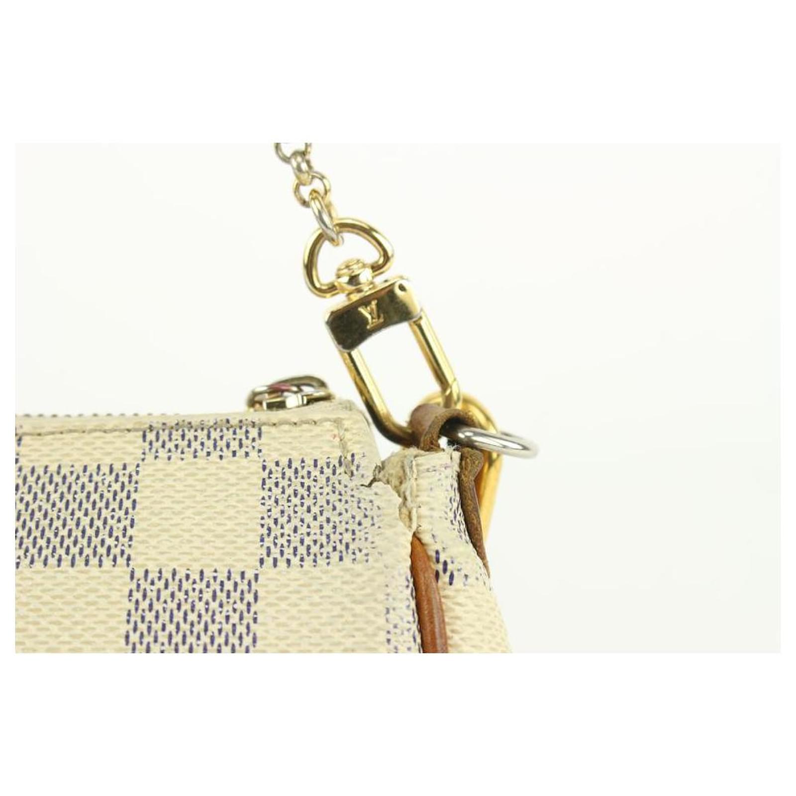 Louis Vuitton Damier Azur Pochette Eva 2way Crossbody Sophie Leather  ref.374838 - Joli Closet