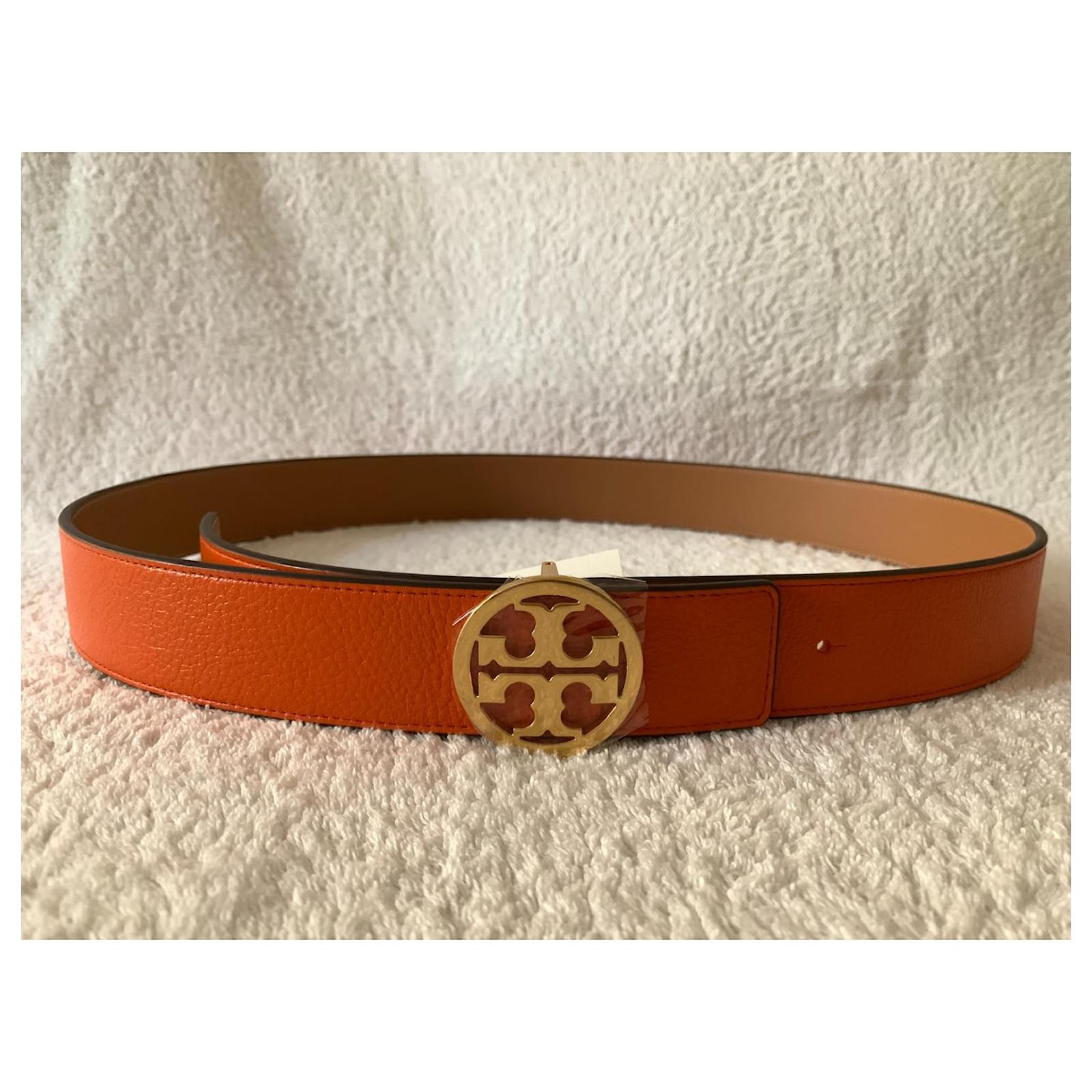 Tory Burch Reversible Leather Belt Orange  - Joli Closet