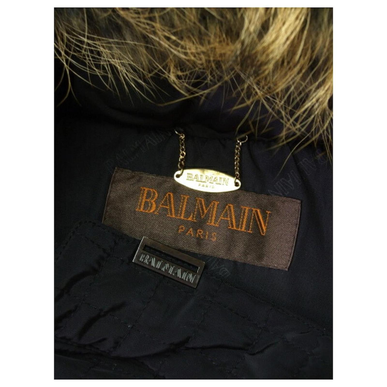 Used] BALMAIN Plump Warm Quilted Coat No. 11 / L Equivalent Black