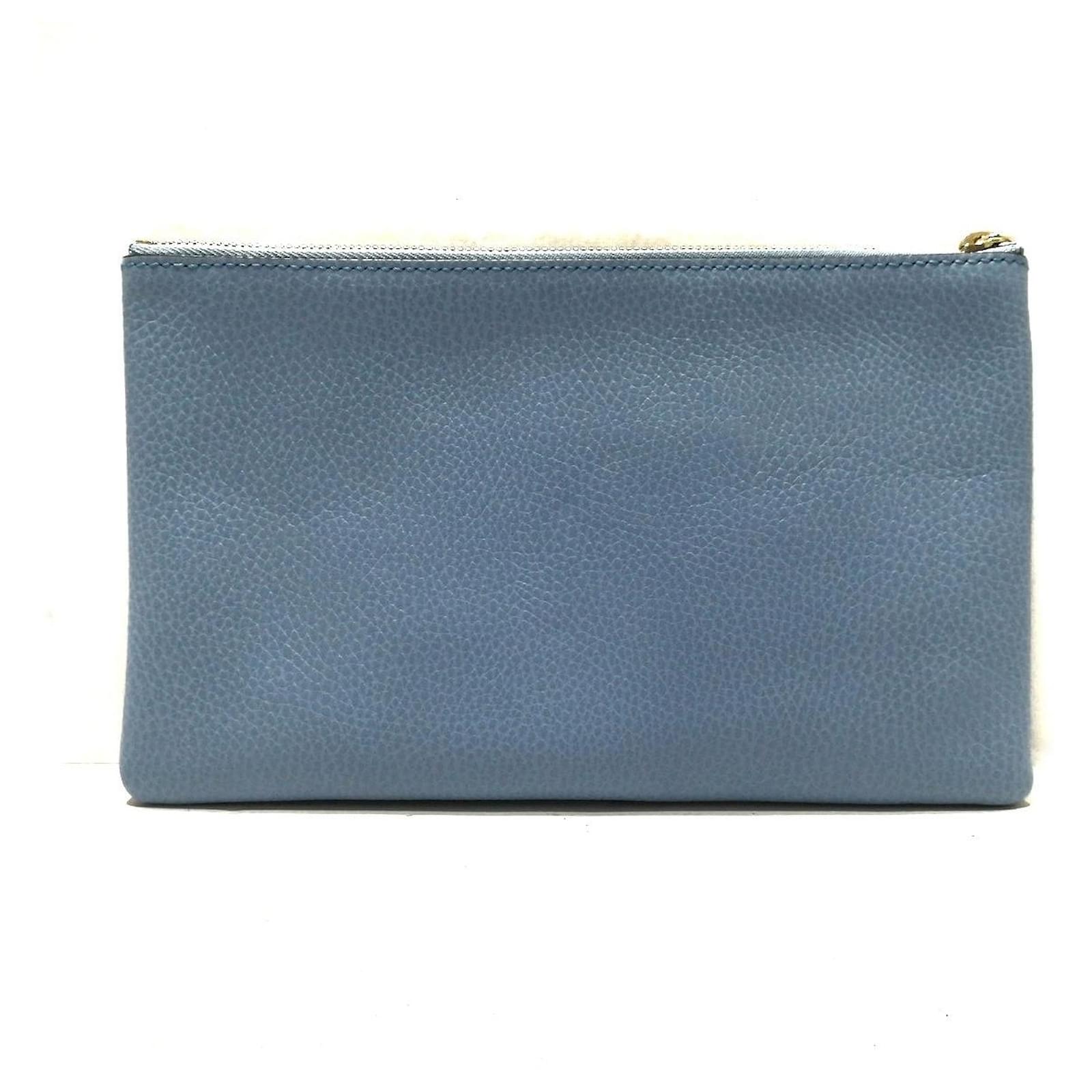 Gucci Clutch bag Light blue Leather ref.423167 Joli Closet