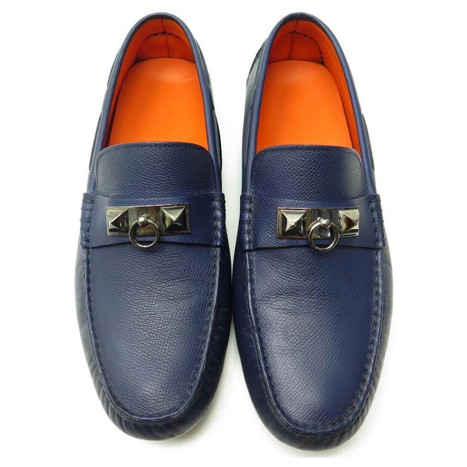 Hermes, Shoes, Herms Loafer Navy Blue Mens Size 44a