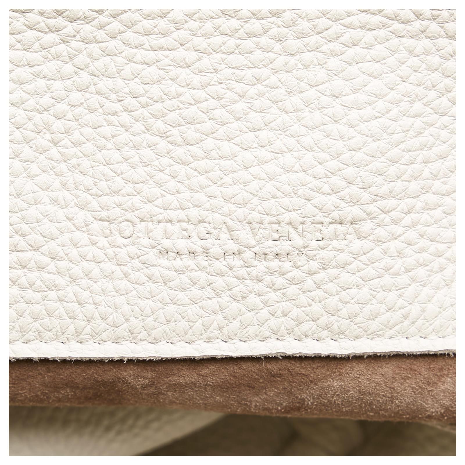 Bottega Veneta White Loop Cervo Leather Shoulder Bag Pony-style