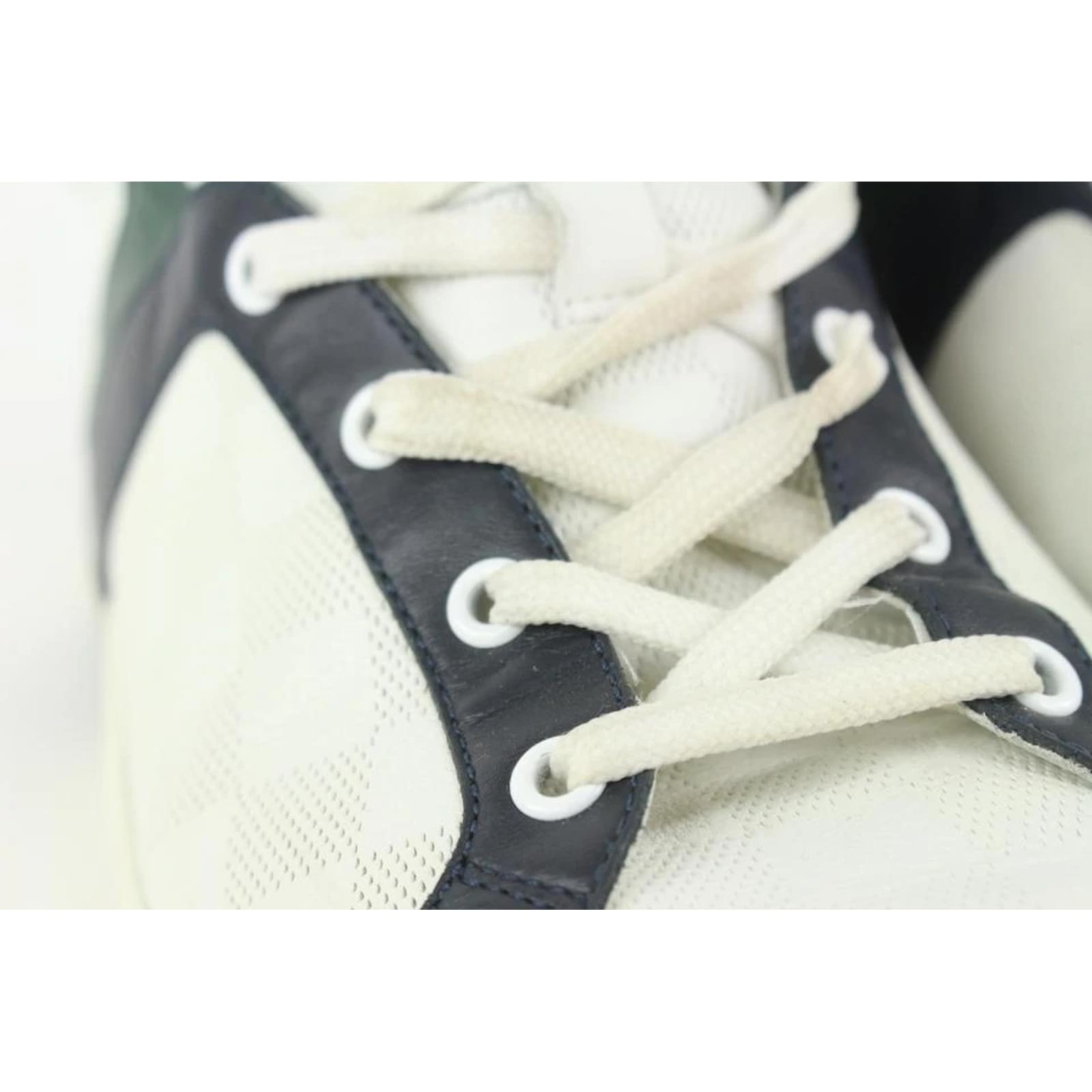 Louis Vuitton men's 8.5 US Greenx White Damier Infini Leather Sneaker  ref.424956 - Joli Closet