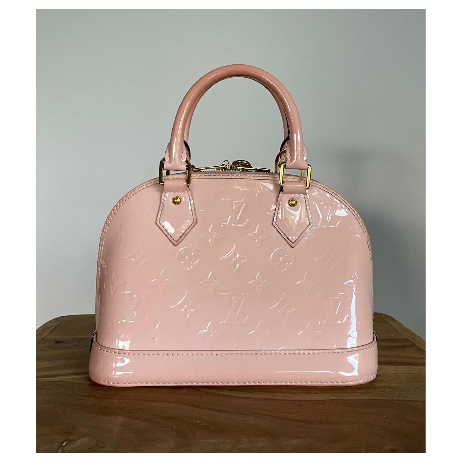 Alma bb patent leather handbag Louis Vuitton Pink in Patent leather -  33214647