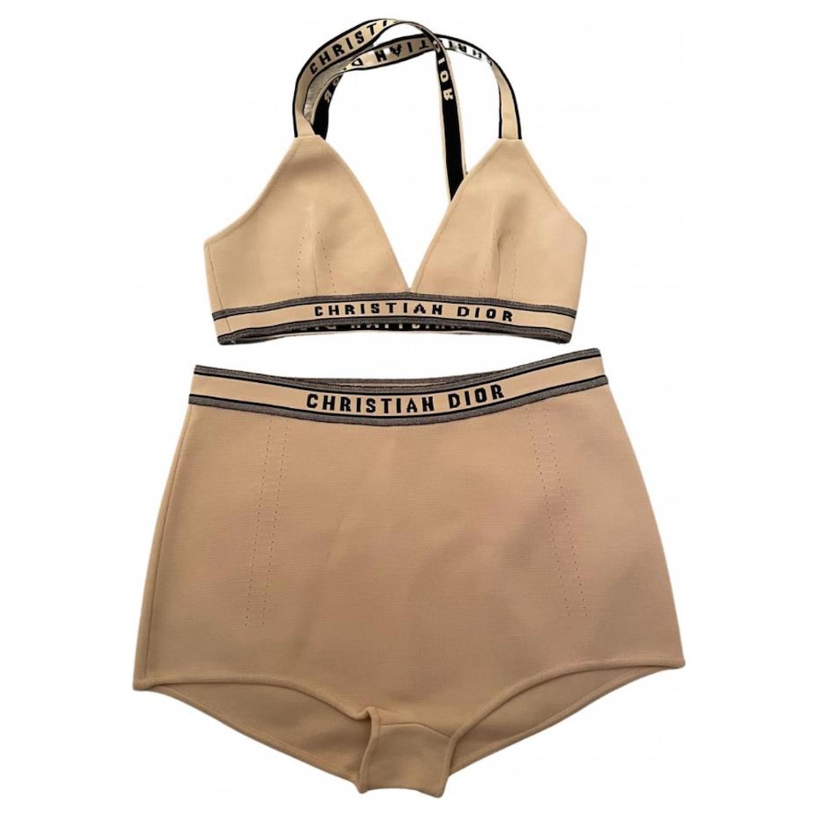 Christian Dior Maillots de bain Synthétique Polyester Écru Caramel ref.426027 Joli Closet