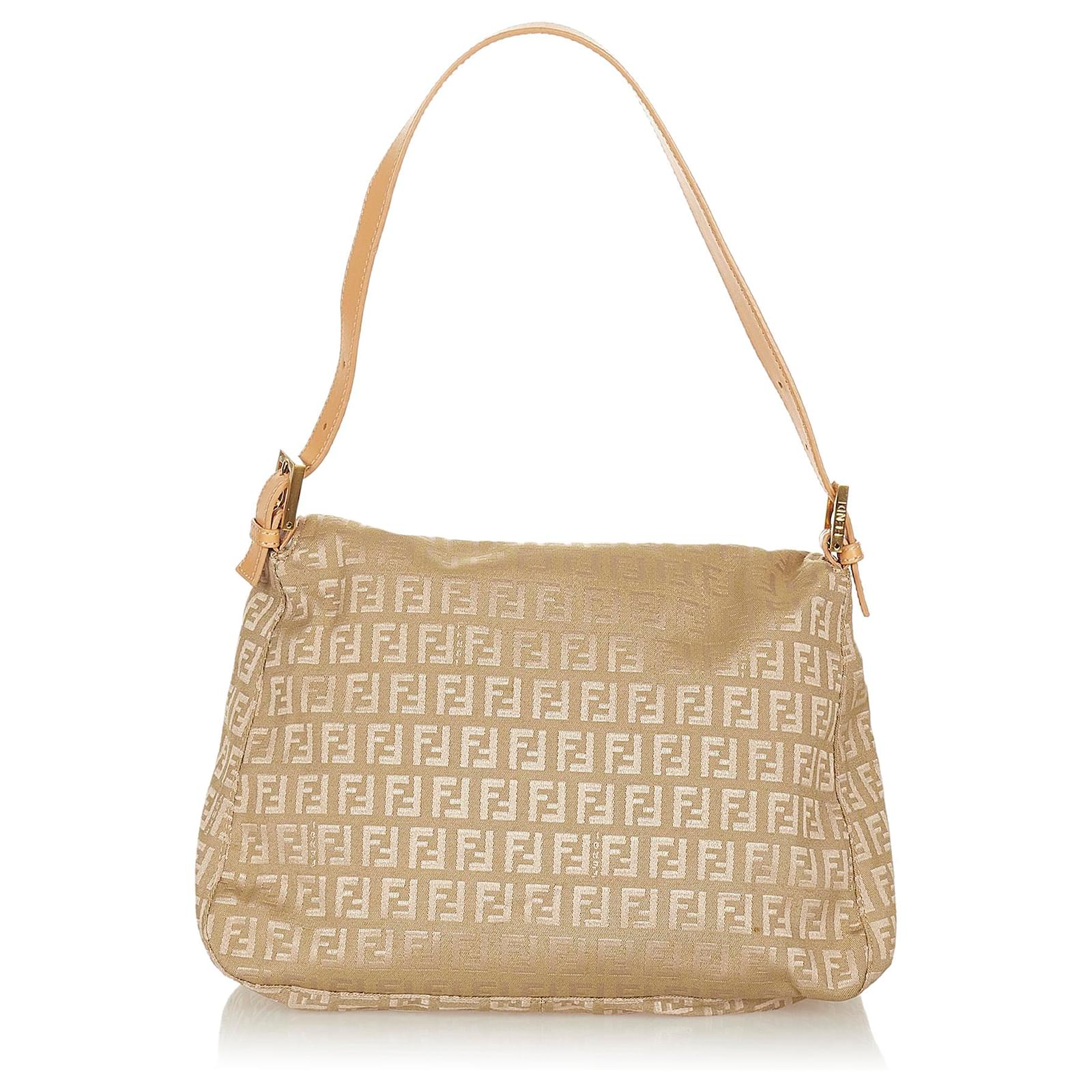 Fendi Beige/Brown Zucchino Canvas and Leather Mini Forever