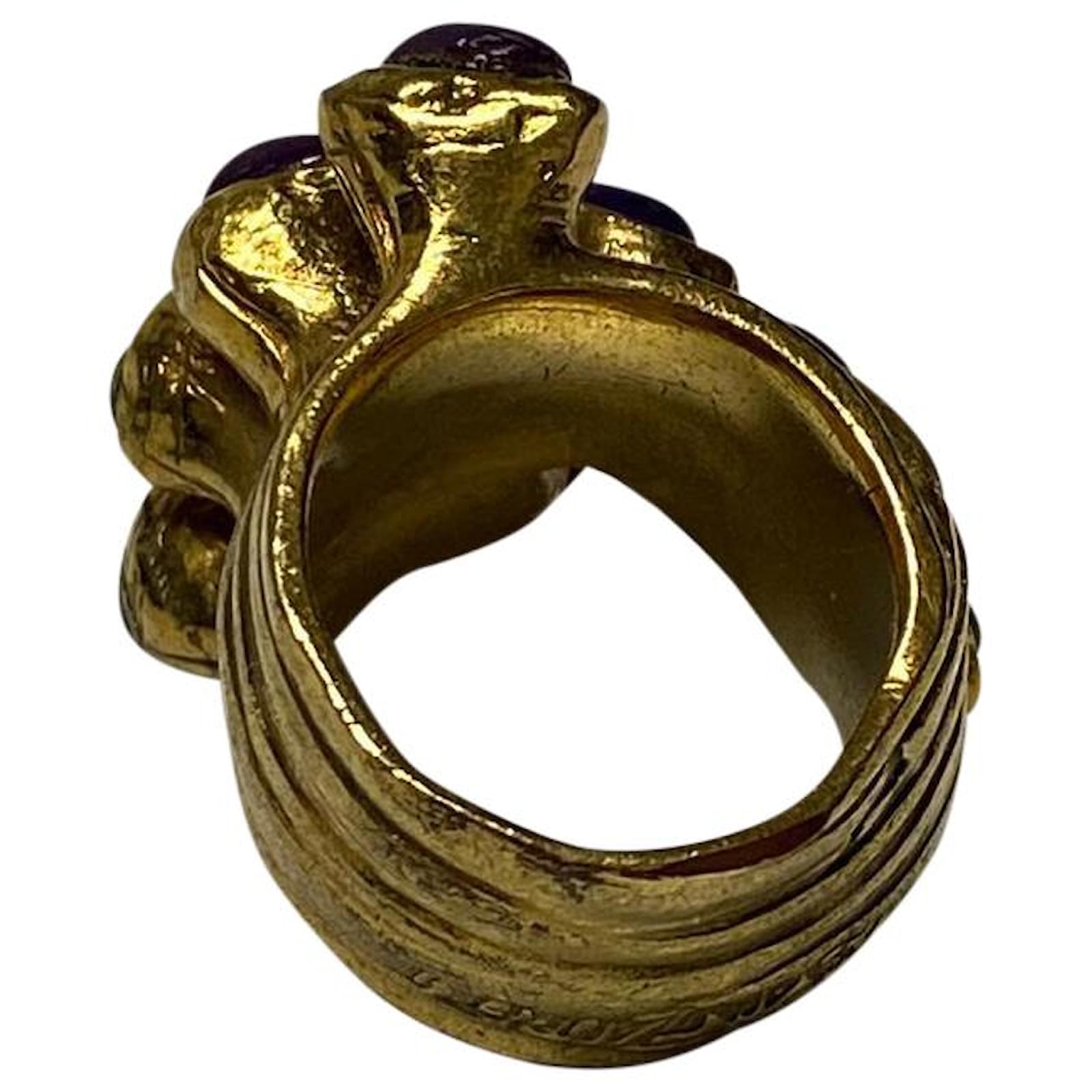 Yves Saint Laurent Arty Dots Ring in Gold Metal Golden White gold ref ...