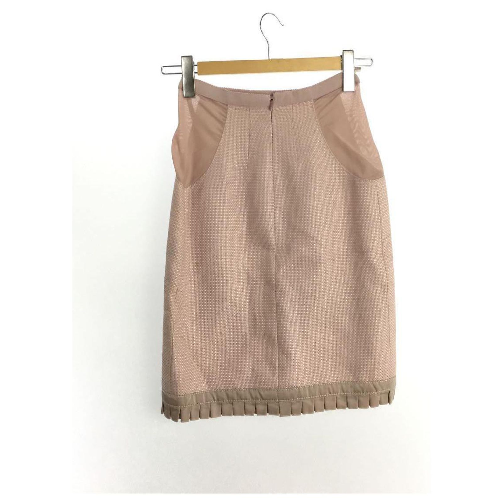 Jupe Warehouse Ourlet Volants En Coton Kaki - Taille 6, Style Midi Rétro Et Casual