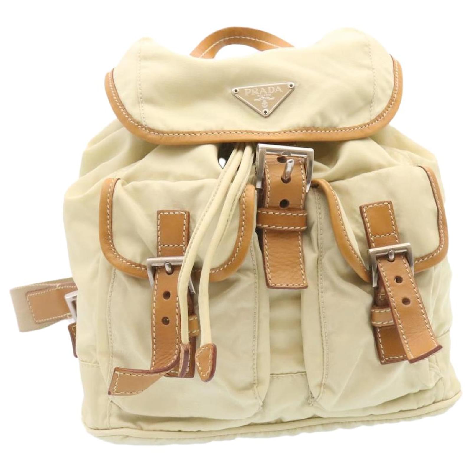 prada beige backpack