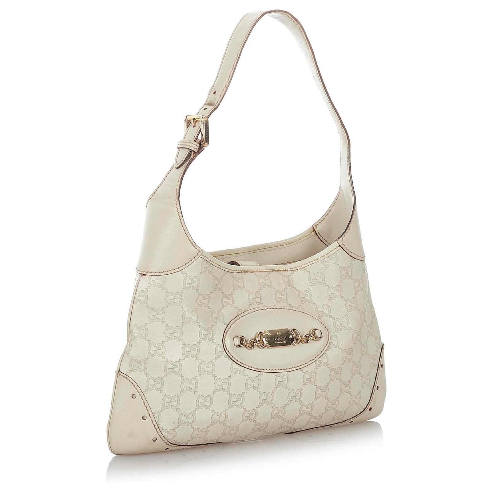 GUCCI PUNCH GUCCISSIMA IVORY LEATHER HOBO BAG - Still in fashion