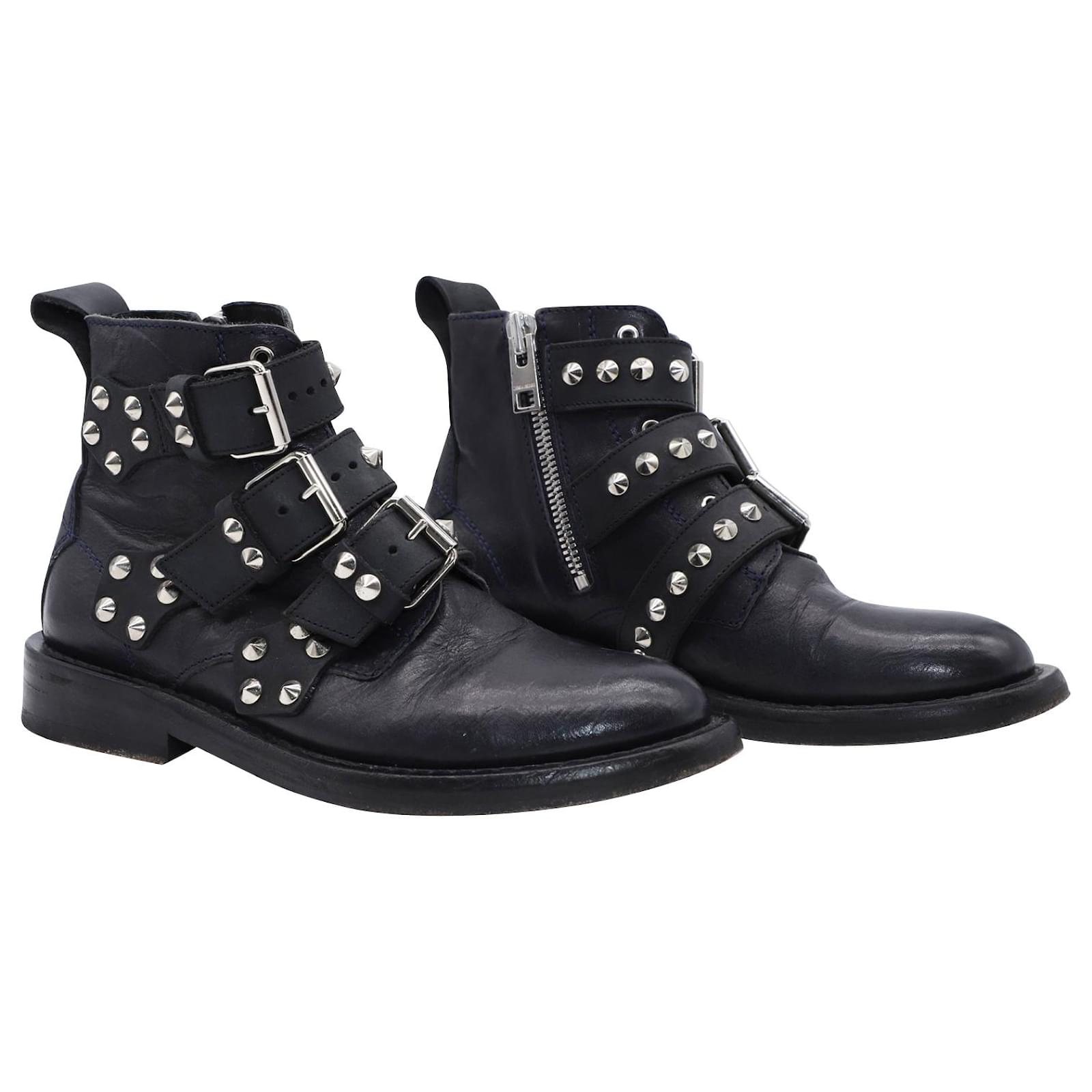 Zadig & Voltaire Laureen Spike Boots in Black Leather ref.428426 - Joli ...