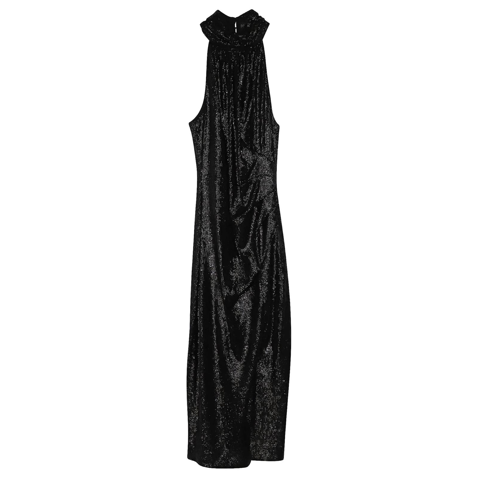 Rachel Zoe Halter Sequin Dress in Black Rayon (Sold) - Joli Closet Rachel Zoe Halter Sequin Dress in Black Rayon (Sold) - Joli Closet