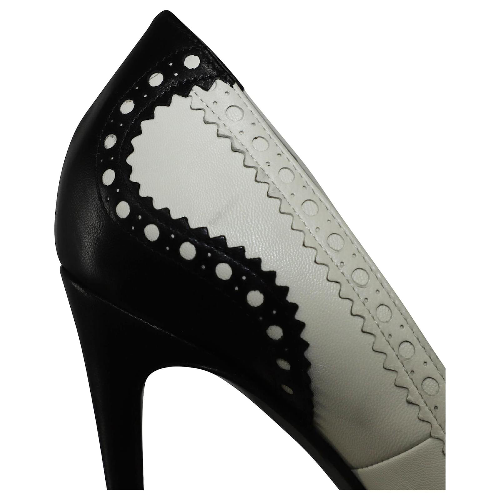 Black and white spectator pumps deals