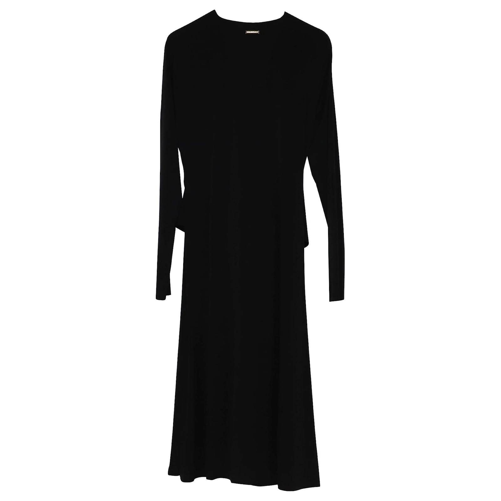 Michael Kors Wrap Dress in Black Polyester  - Joli Closet