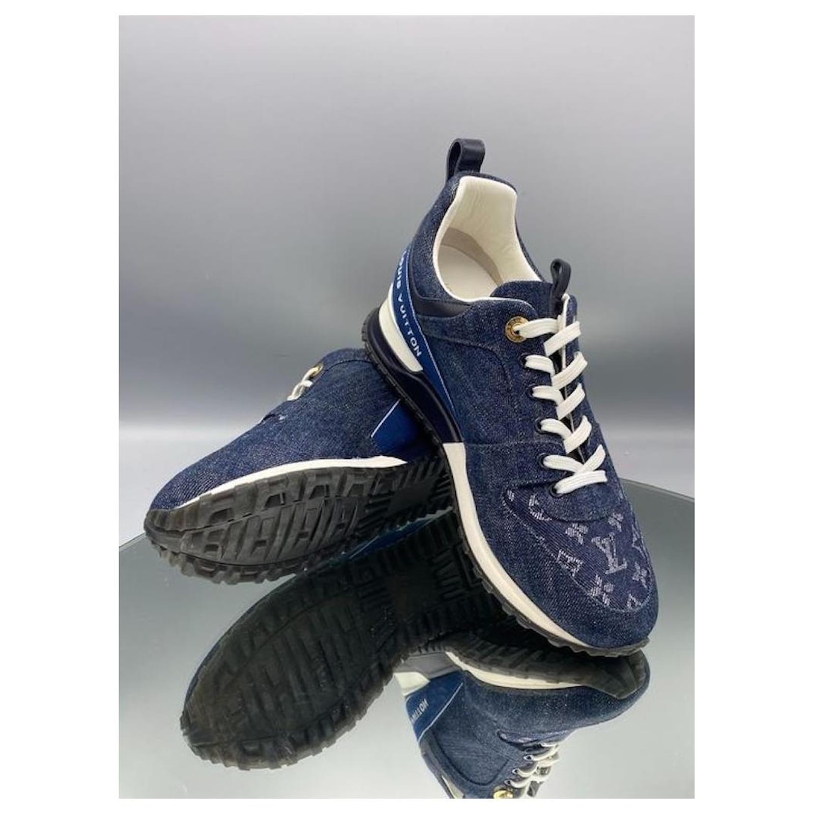 Louis Vuitton Blue Denim Monogram Run Away Sneakers ref.787061 - Joli Closet