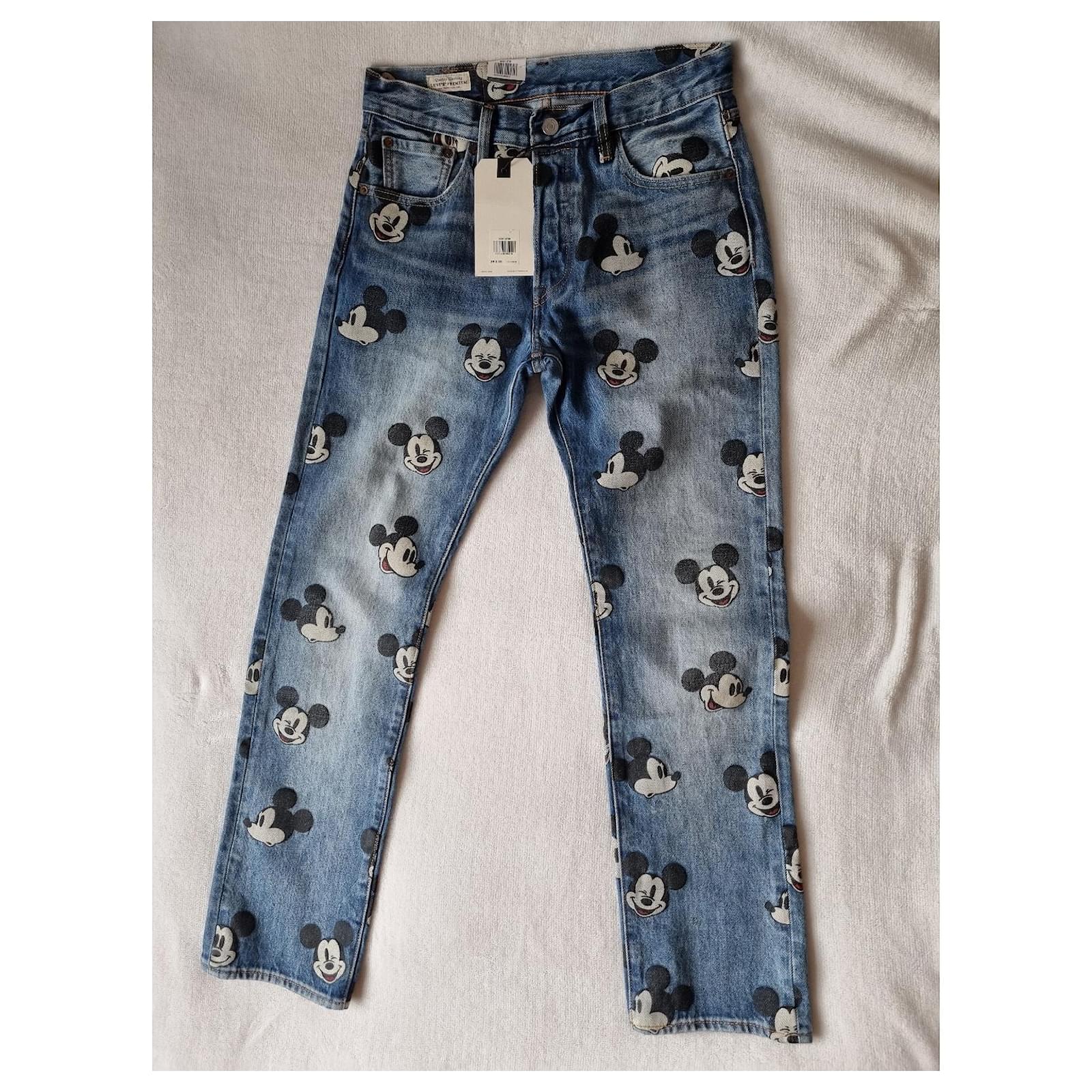 musikkens Kyst Annoncør Levi's Jeans x Mickey Mouse 501 Original Limited Edition Blue Cotton  ref.427357 - Joli Closet