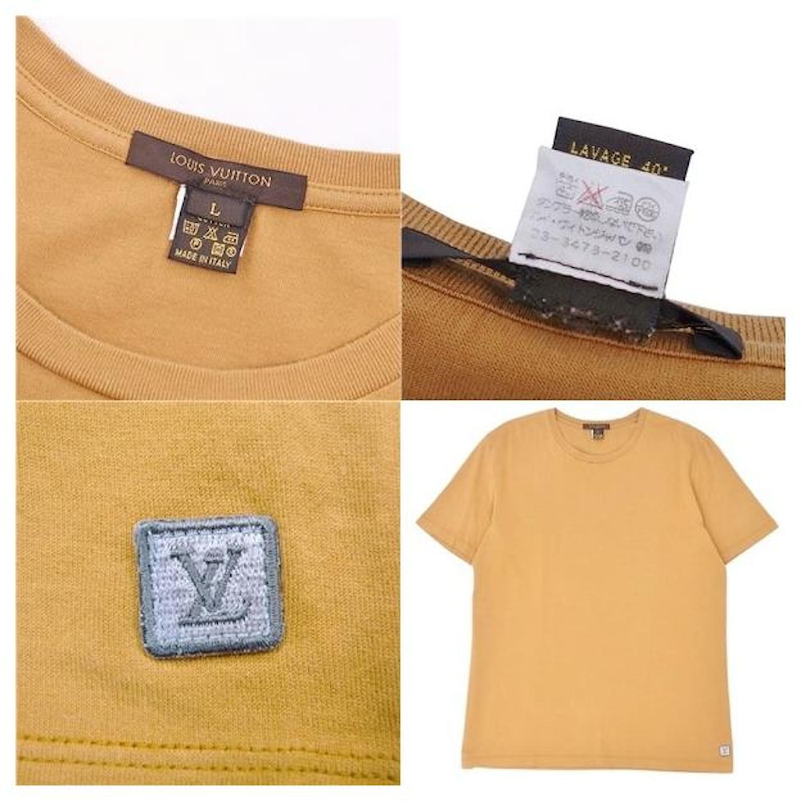 LOUIS VUITTON T-shirt Short Sleeve LV Cotton Short Sleeve Crew Neck Men's  Tops Made in Italy Plain Orange Size L ref.428259 - Joli Closet