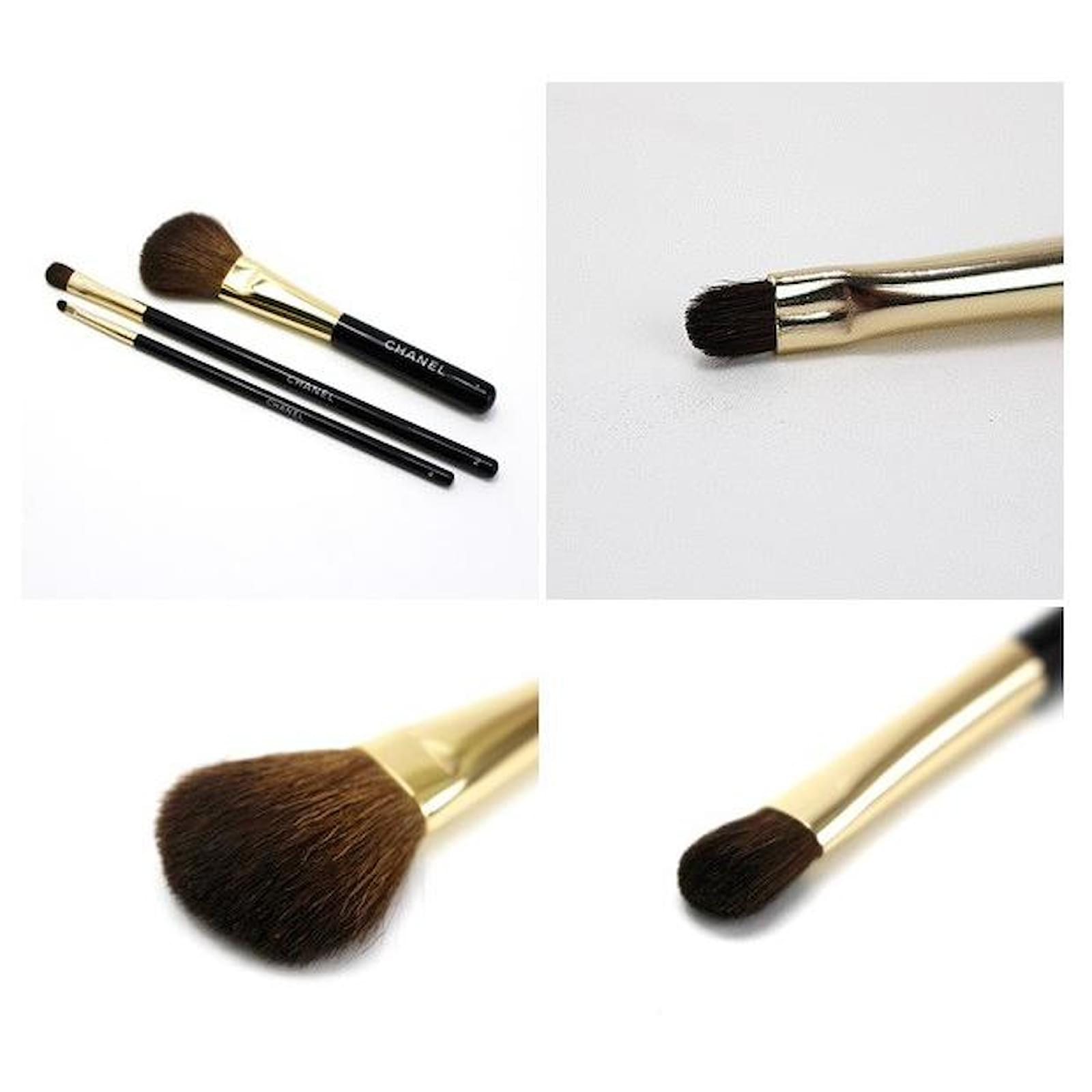 Used] Chanel Pouch & Makeup Brush Set LES PINCEAUX DE CHANE Black