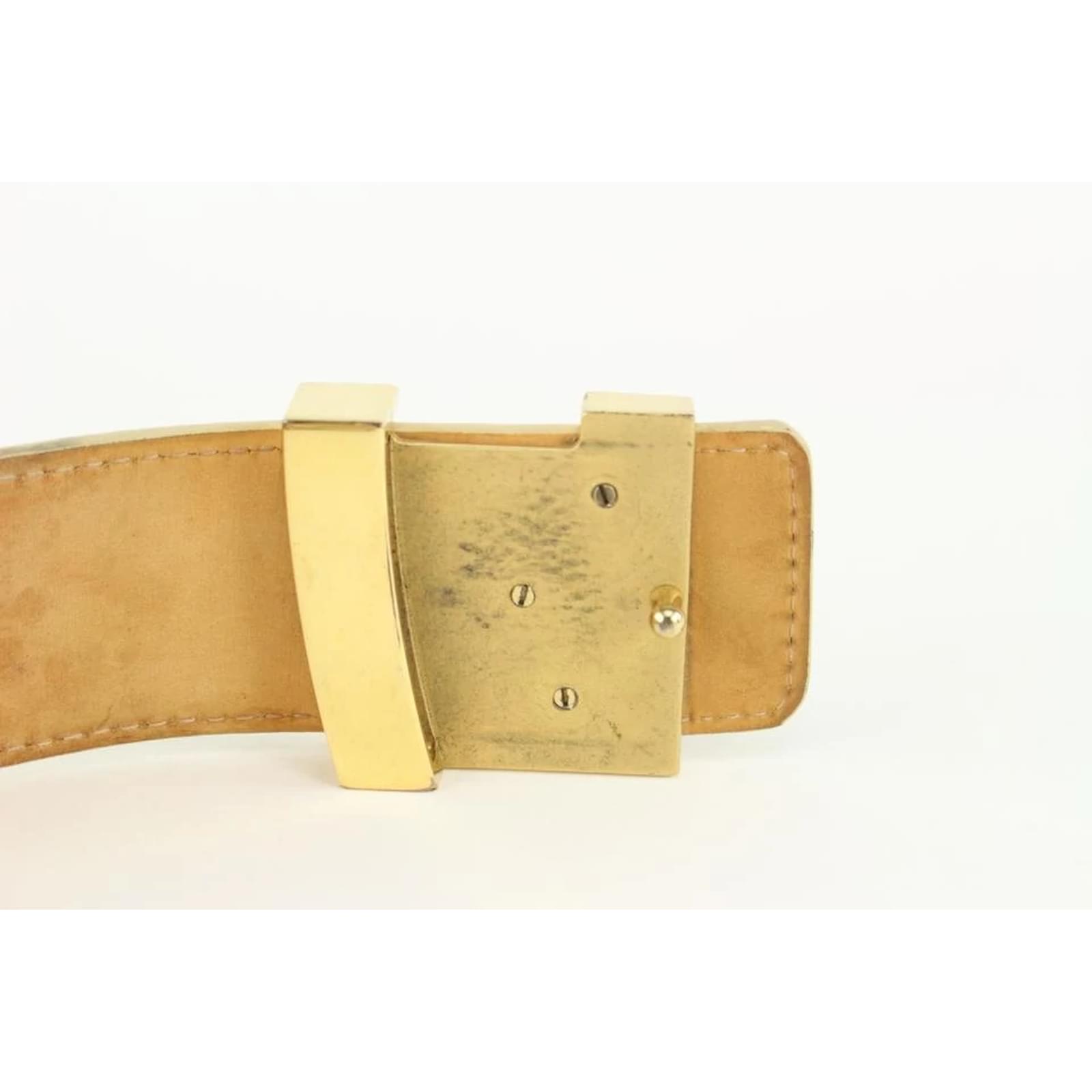 Louis Vuitton Mini Damier Initiales Belt in Khaki Suede Green ref.503628 -  Joli Closet