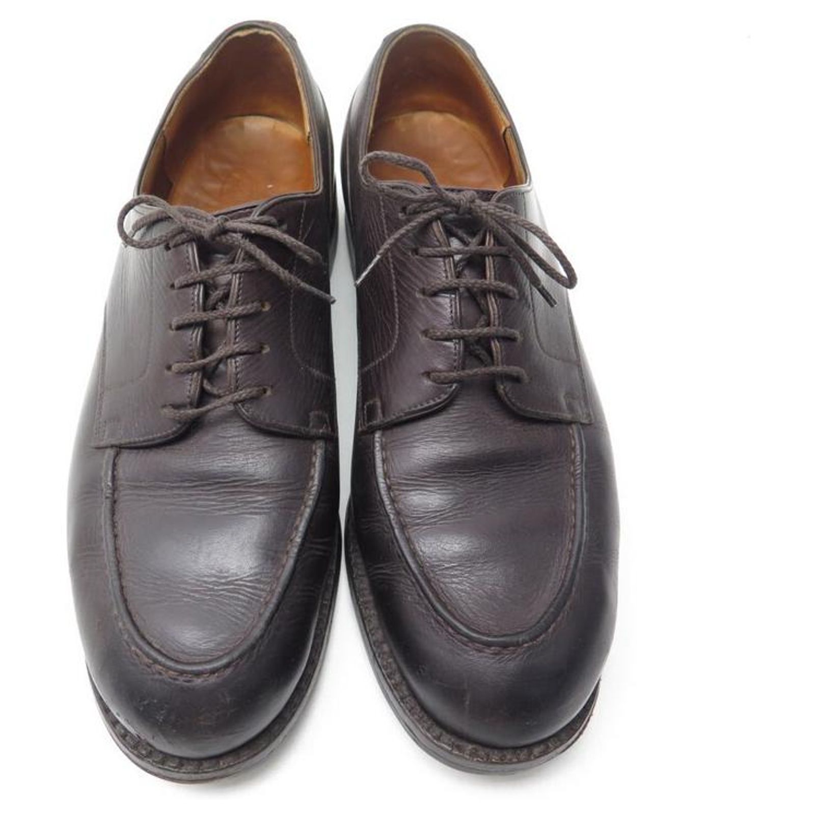 JM WESTON DERBY LE GOLF SHOES 641 9C 43 FINE BROWN LEATHER BROWN 