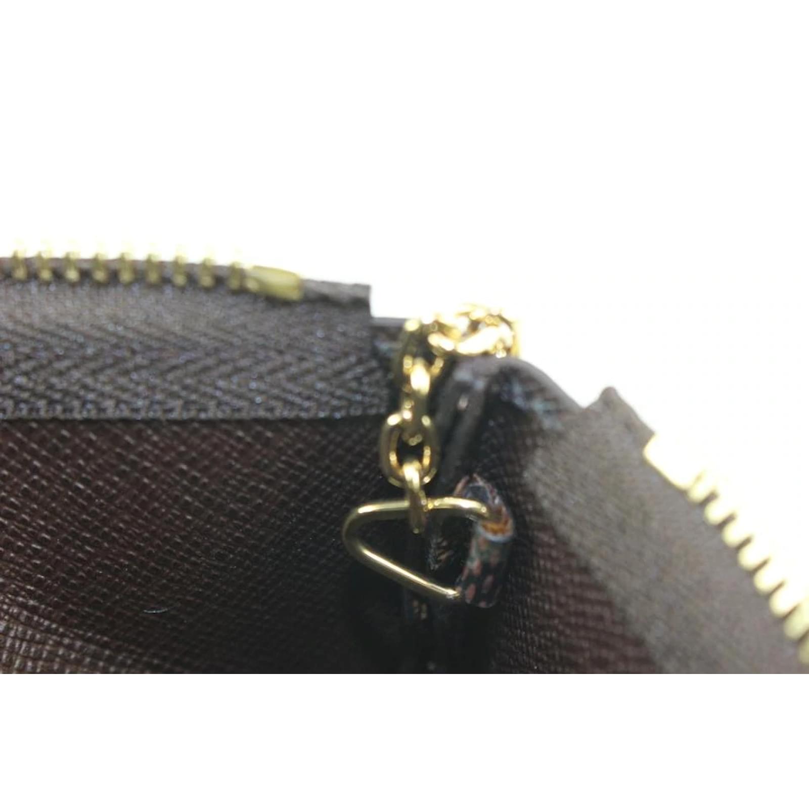 Louis Vuitton Damier Ebene Pochette Cles Key Pouch Keychain ref