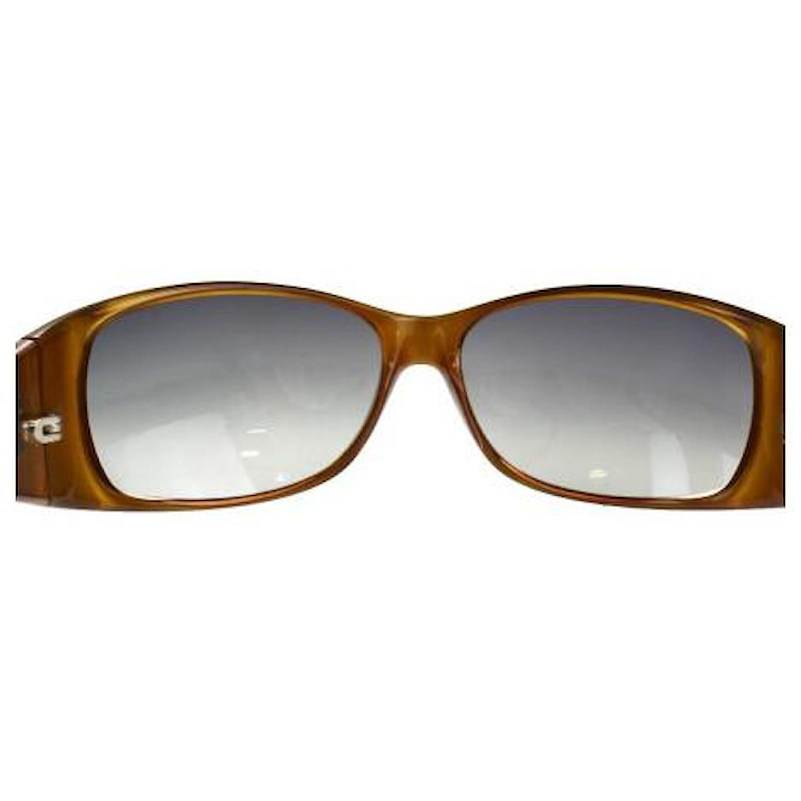 Used] Chanel CHANEL Sunglasses Coco Mark Brown Black Plastic Case