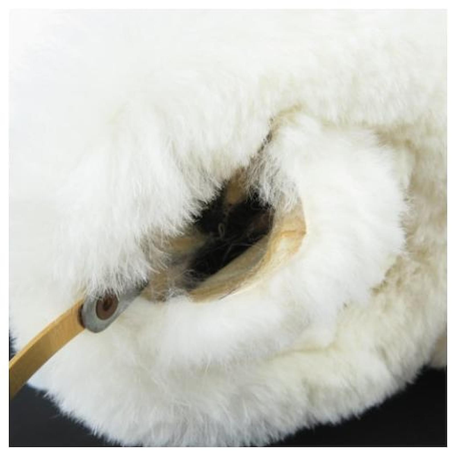 Chanel White Rabbit Fur Coco Earmuff