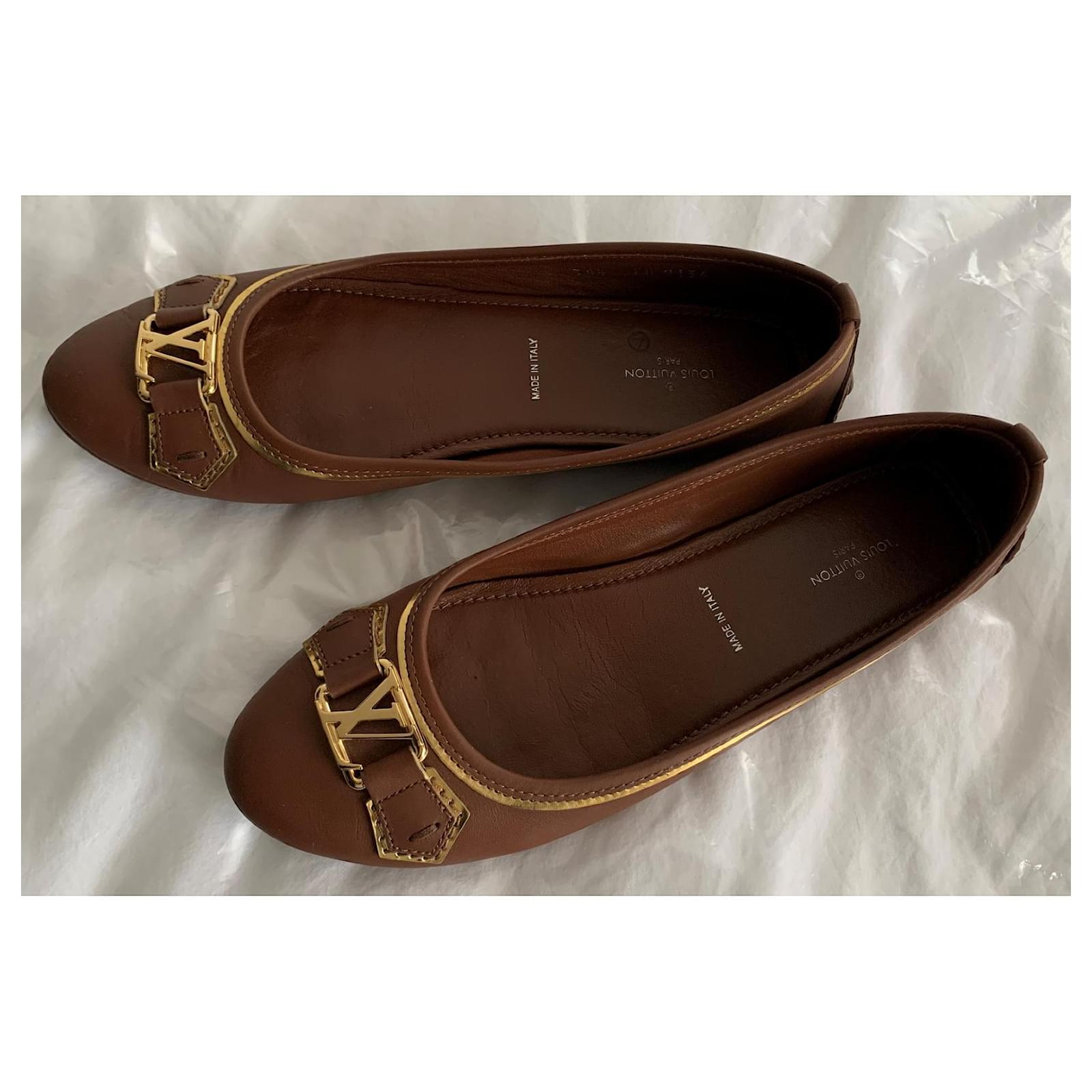 Louis Vuitton Ballet flats Cognac Leather ref.430445 - Joli Closet