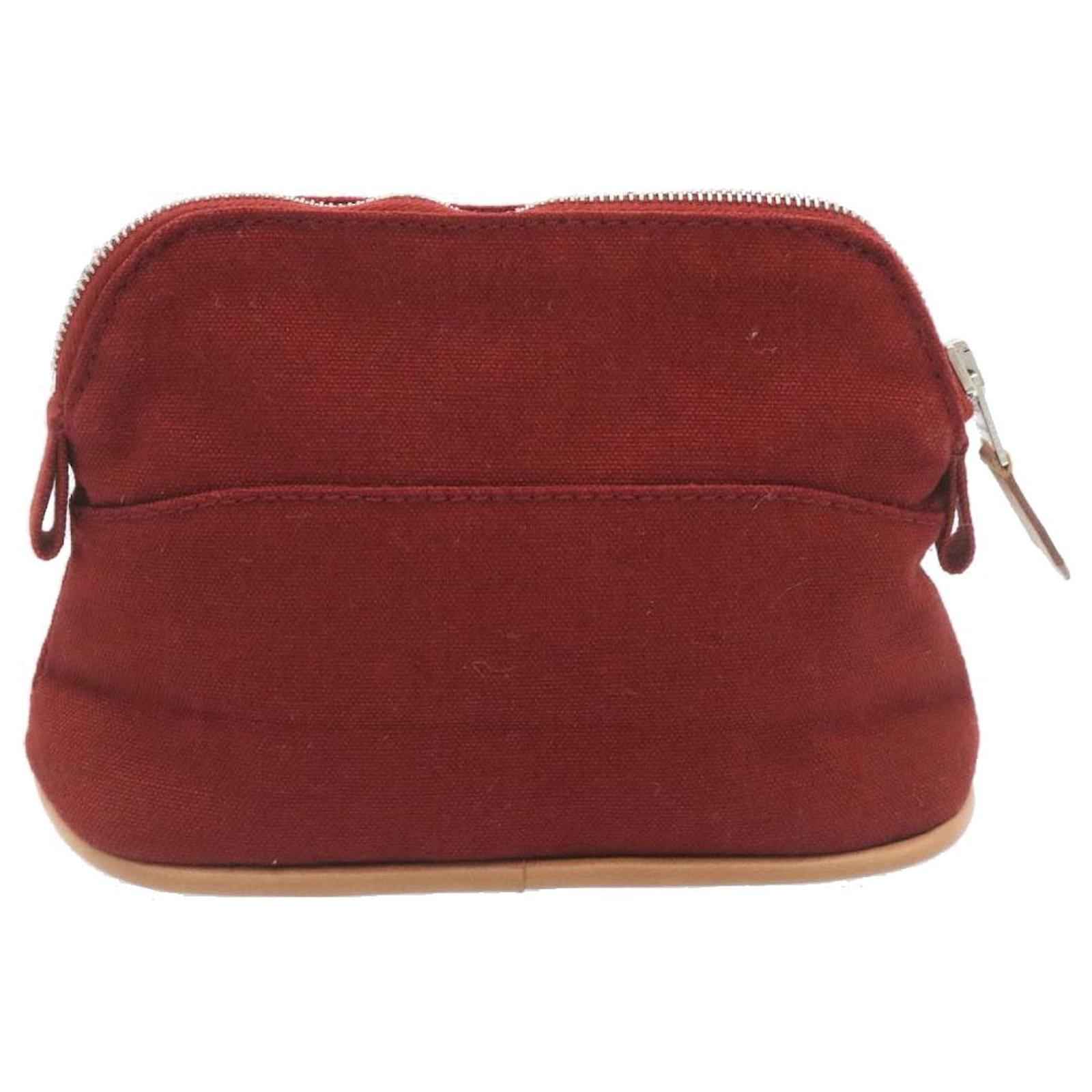 Hermès HERMES Bolide Pouch Canvas Red Auth 26367 Cloth ref.430809 - Joli  Closet