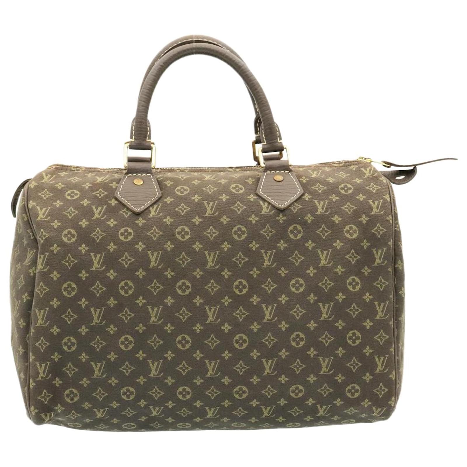 LOUIS VUITTON Monogram Mini Lin Speedy 30 Hand Bag Ebene M95224 LV