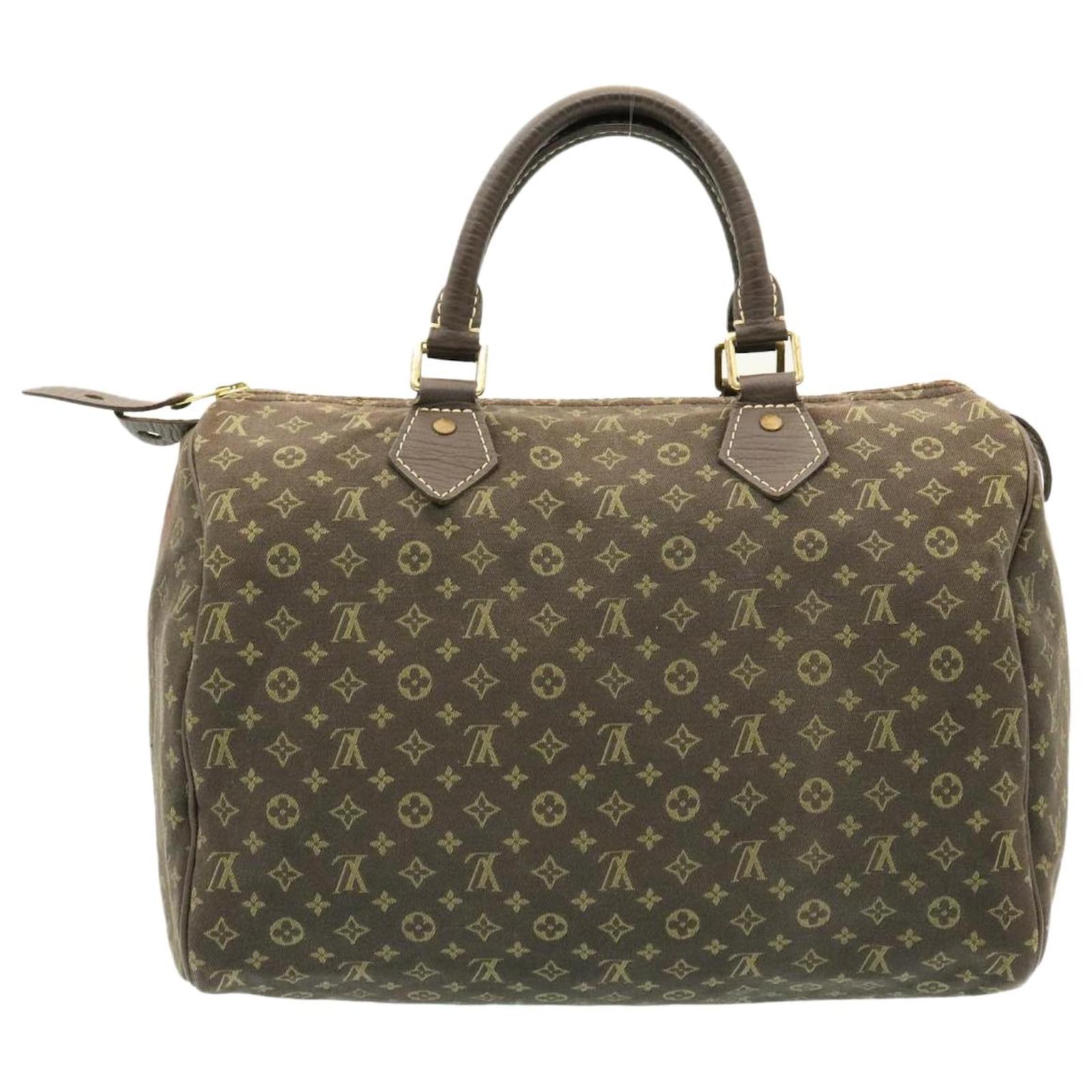 LOUIS VUITTON Monogram Mini Lin Speedy 30 Hand Bag Ebene M95224 LV