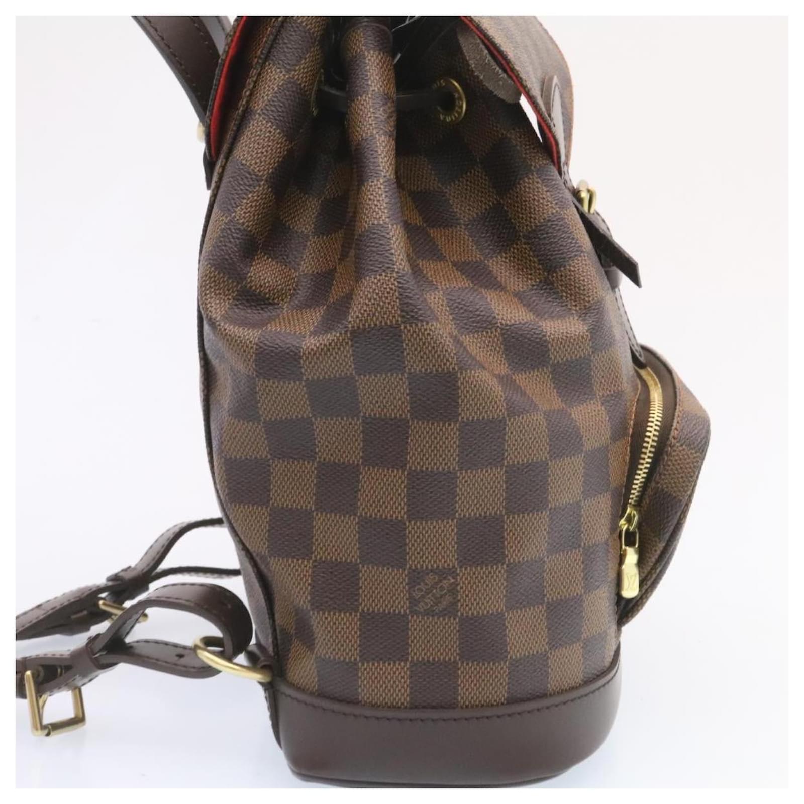 LOUIS VUITTON Damier Ebene Montsouris MM Backpack N51143 LV Auth 26498A