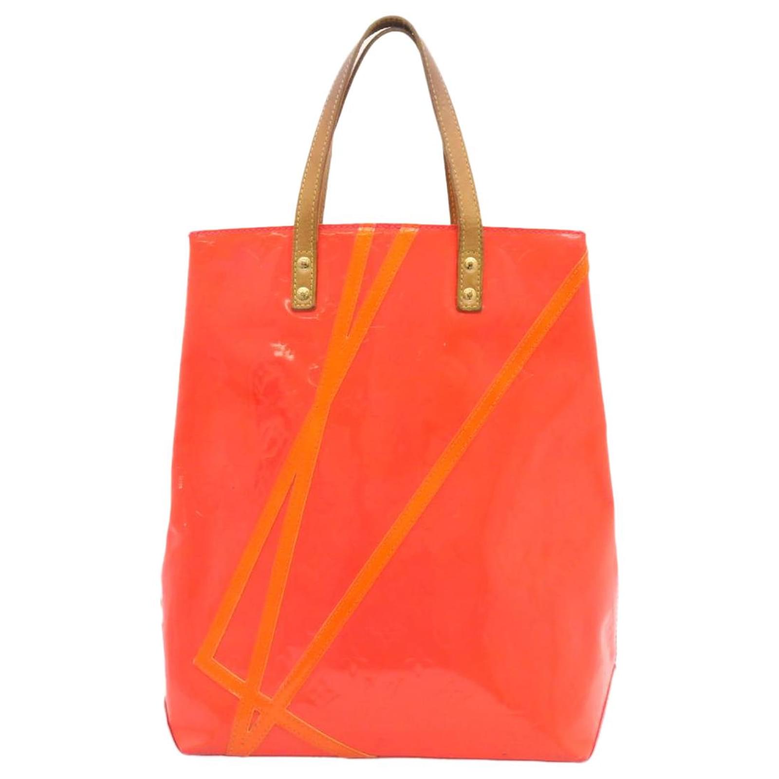 Authentic Louis Vuitton Vernis Reade MM Fluo Hand Bag Pink M91990 LV 3589G