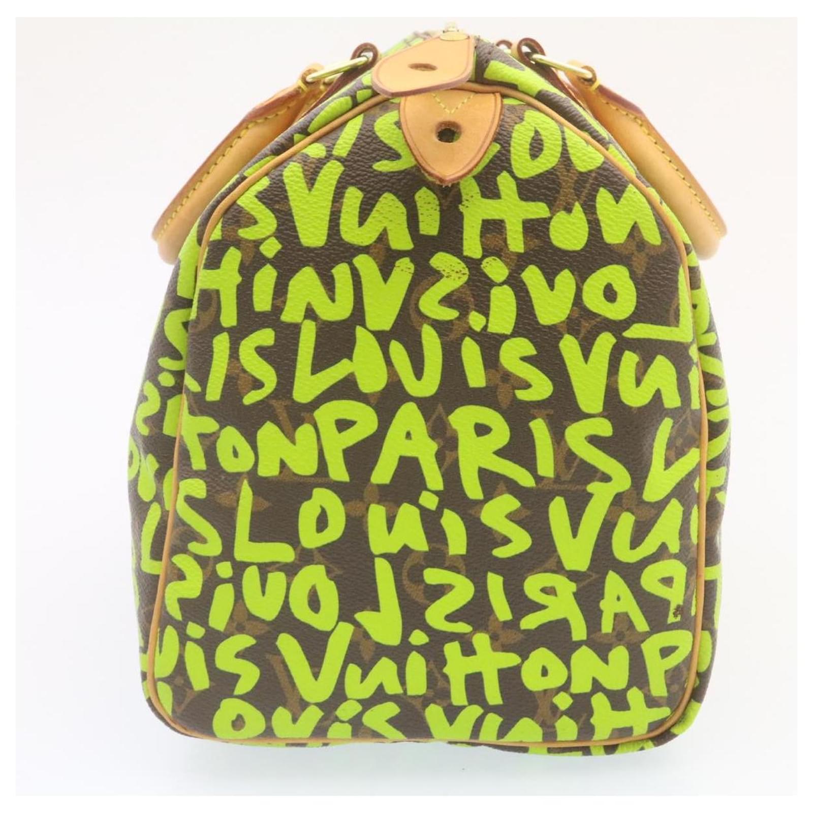 LOUIS VUITTON Speedy 30 Hand Bag Monogram Graffiti Leather Green M93706  307RC697 
