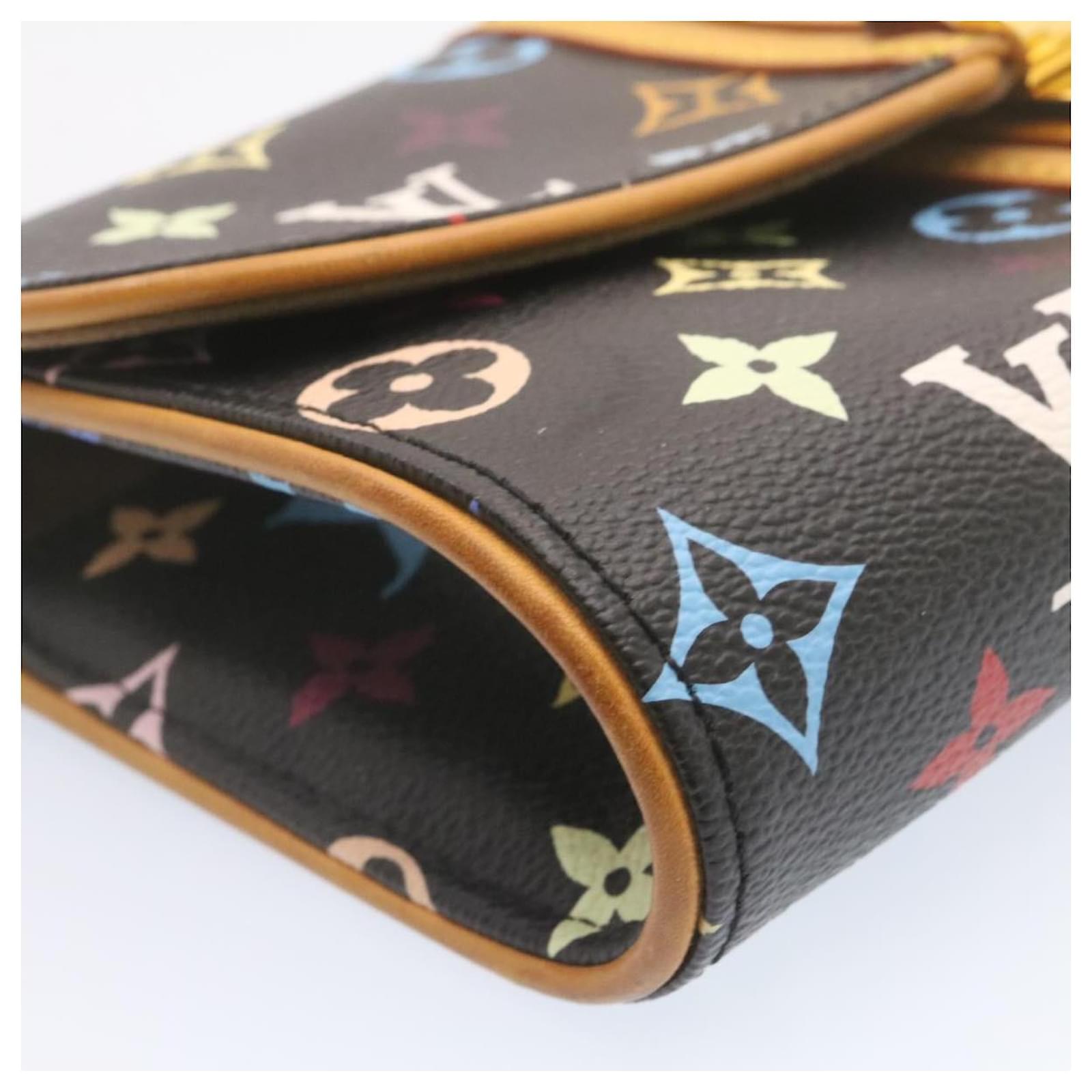 louis vuitton m45640 courtney black multicolor monogram clutch