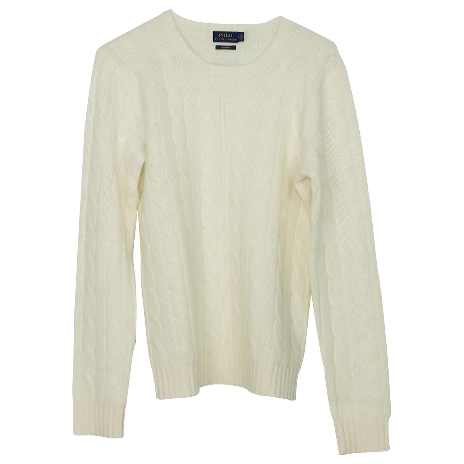 Polo Ralph Lauren Cable-Knit Sweater in Cream Cashmere White Wool ref ...