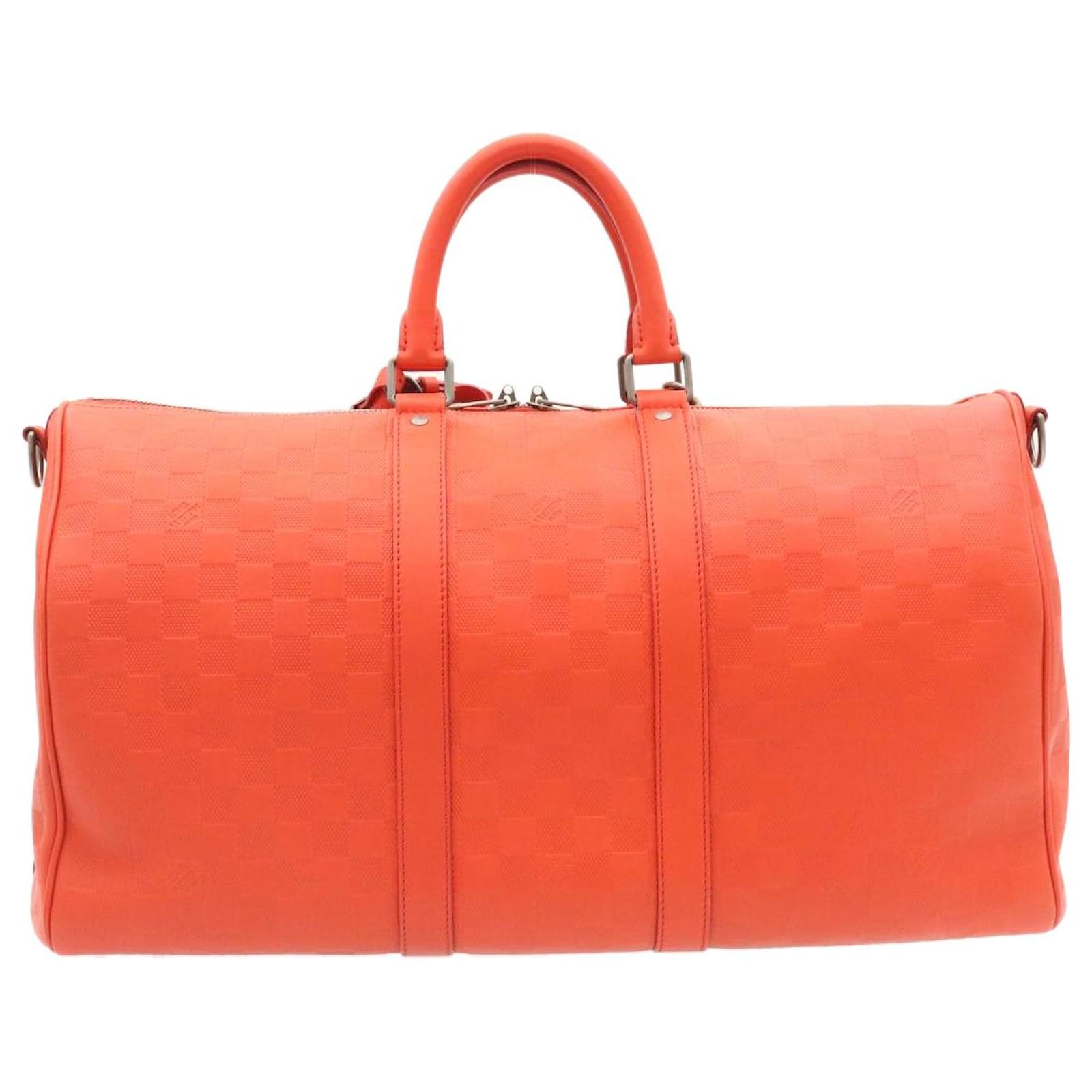 Louis Vuitton Keepall Bandouliere 45 Orange Leather ref.433063