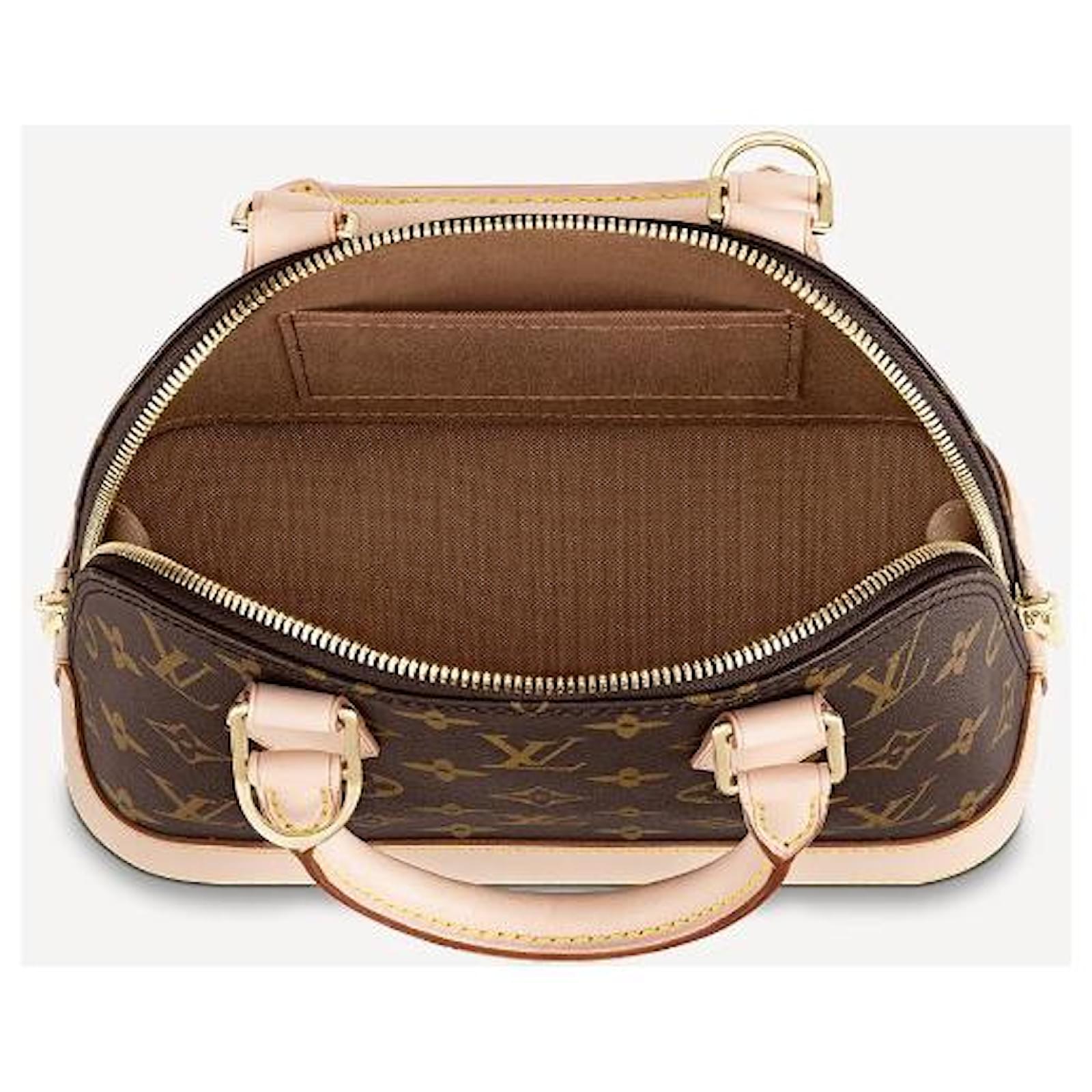 Alma leather handbag Louis Vuitton Brown in Leather - 35709241