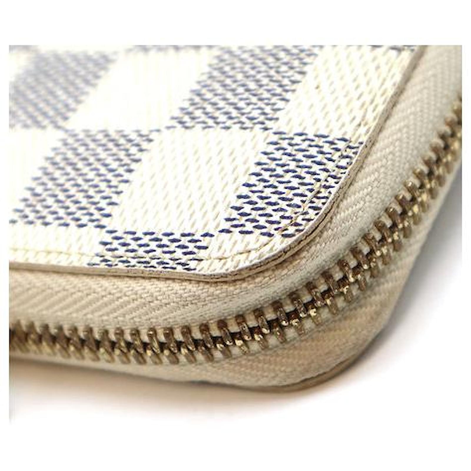 Louis Vuitton Damier Azur Zippy Organizer Long Wallet White Leather  ref.394834 - Joli Closet
