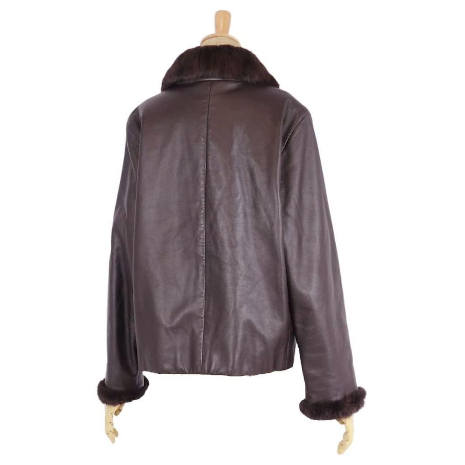 Giacca reversibile da donna fatta a mano in pelle di renna e agnello b